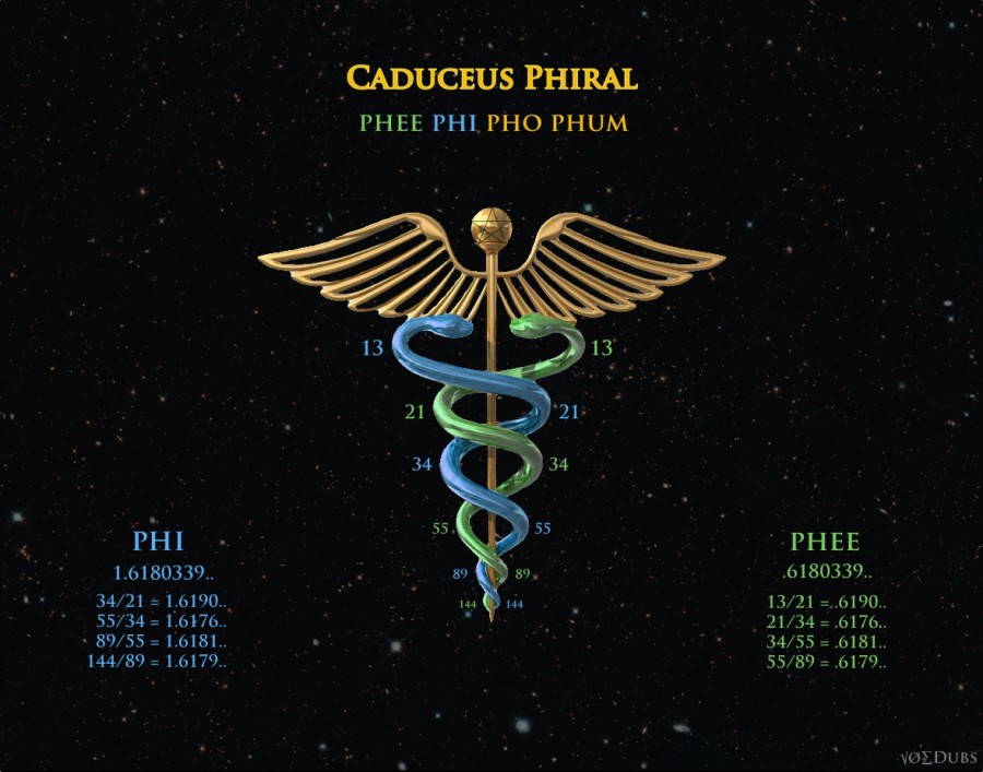 golden mean fibonacci phi caduceus