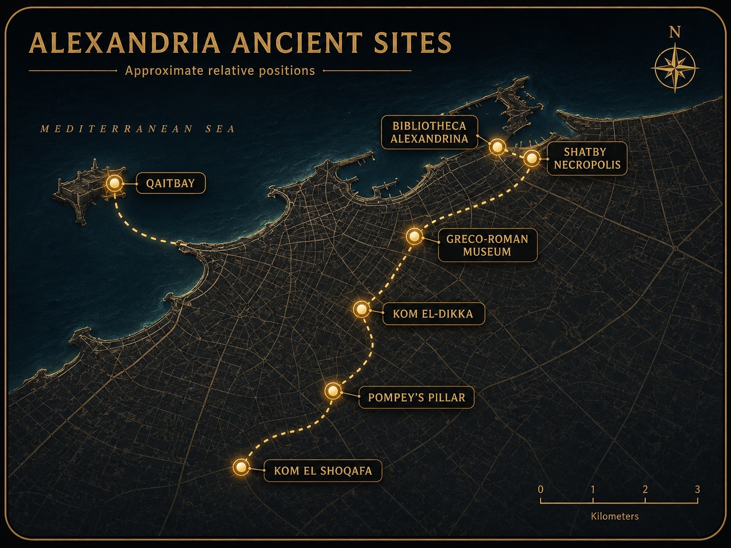 Hermetic Egypt Alexandria route map