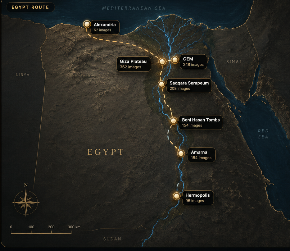 Hermetic Egypt full route map