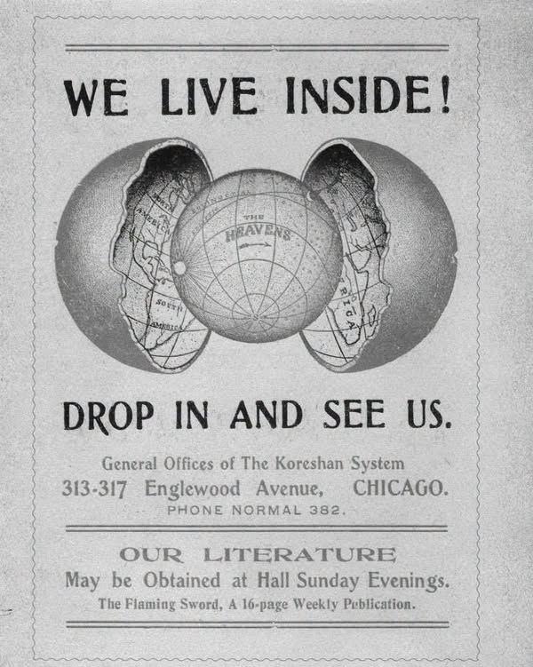 Koreshan System advertisement from the source post