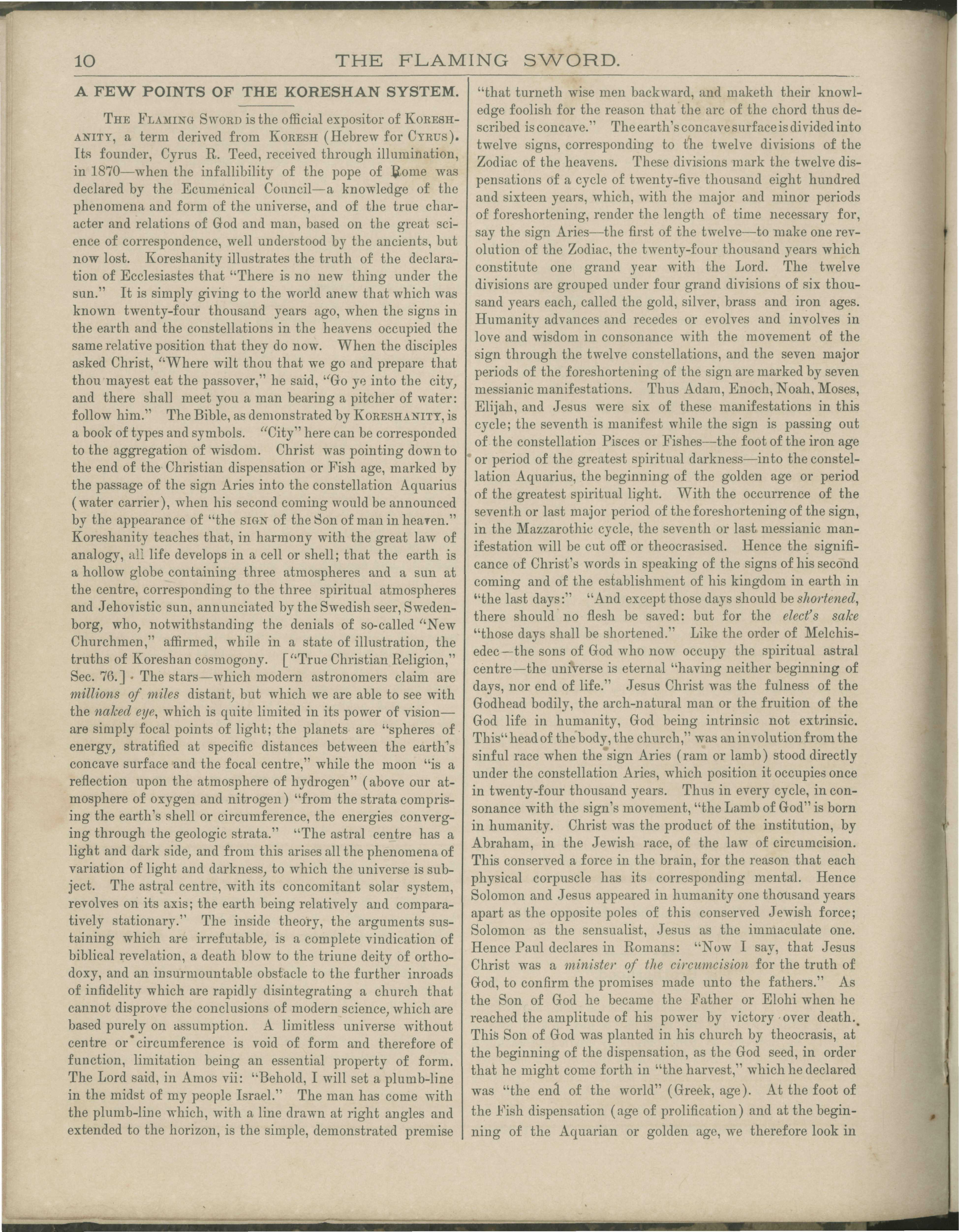 Scanned PDF p. 10 from The Flaming Sword, Mar 19, 1892.