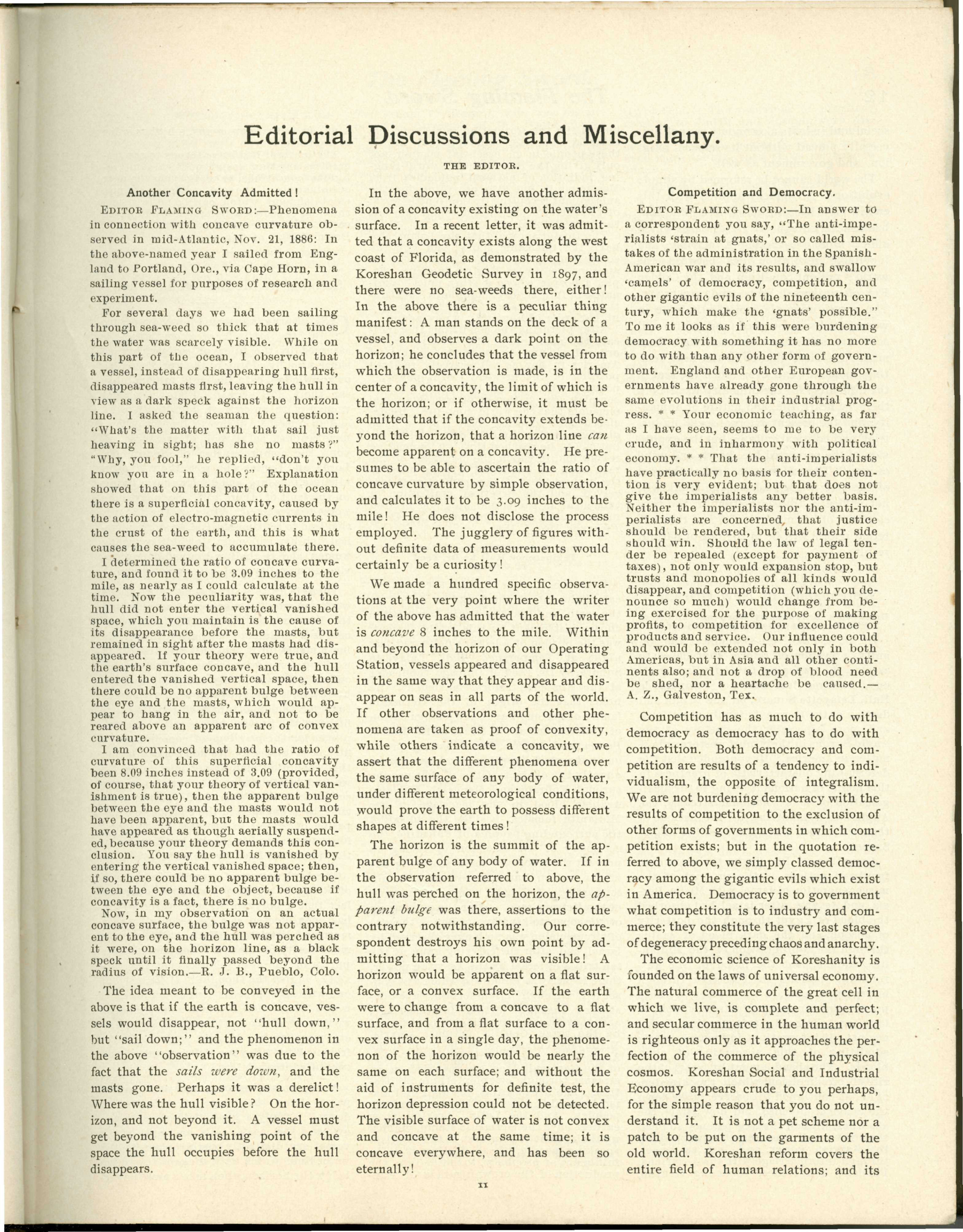 Scanned PDF p. 11 from The Flaming Sword, 15 Dec 1899.