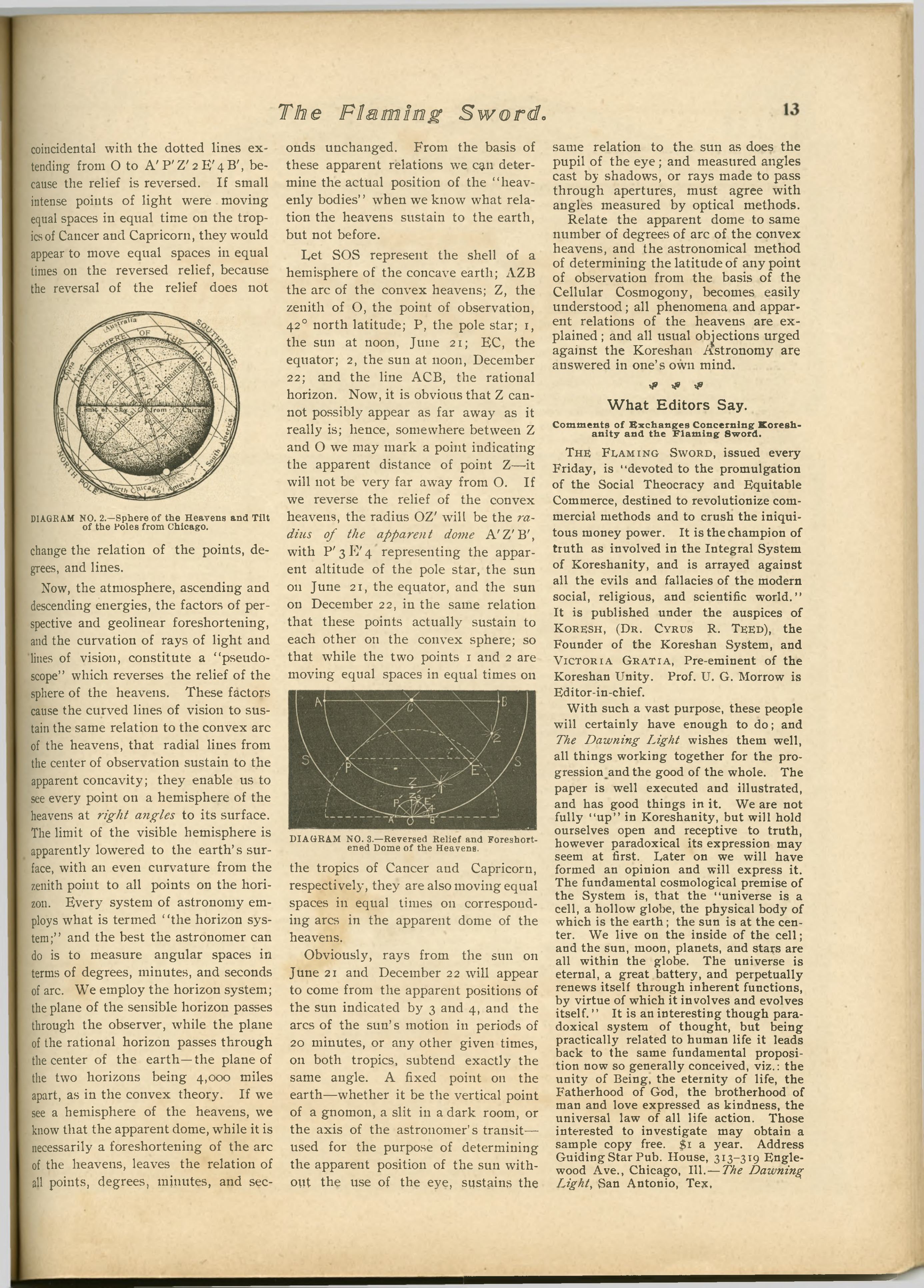 Scanned PDF p. 13 from The Flaming Sword, 7 Mar 1902.