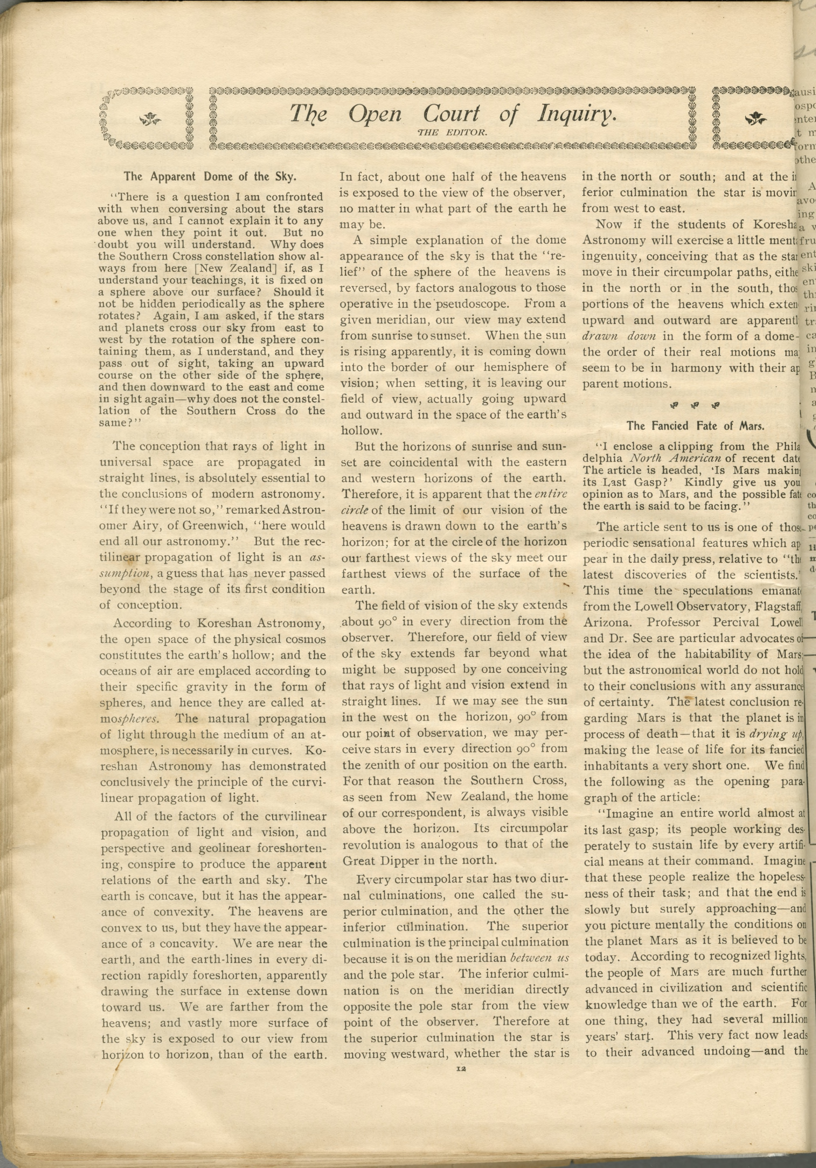 Scanned PDF p. 12 from The Flaming Sword, 19 Jun 1906.
