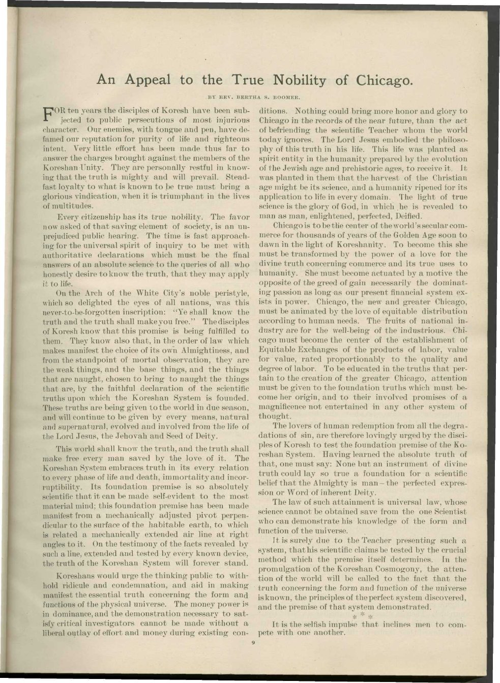 Scanned PDF p. 9 from The Flaming Sword, Nov 1897.