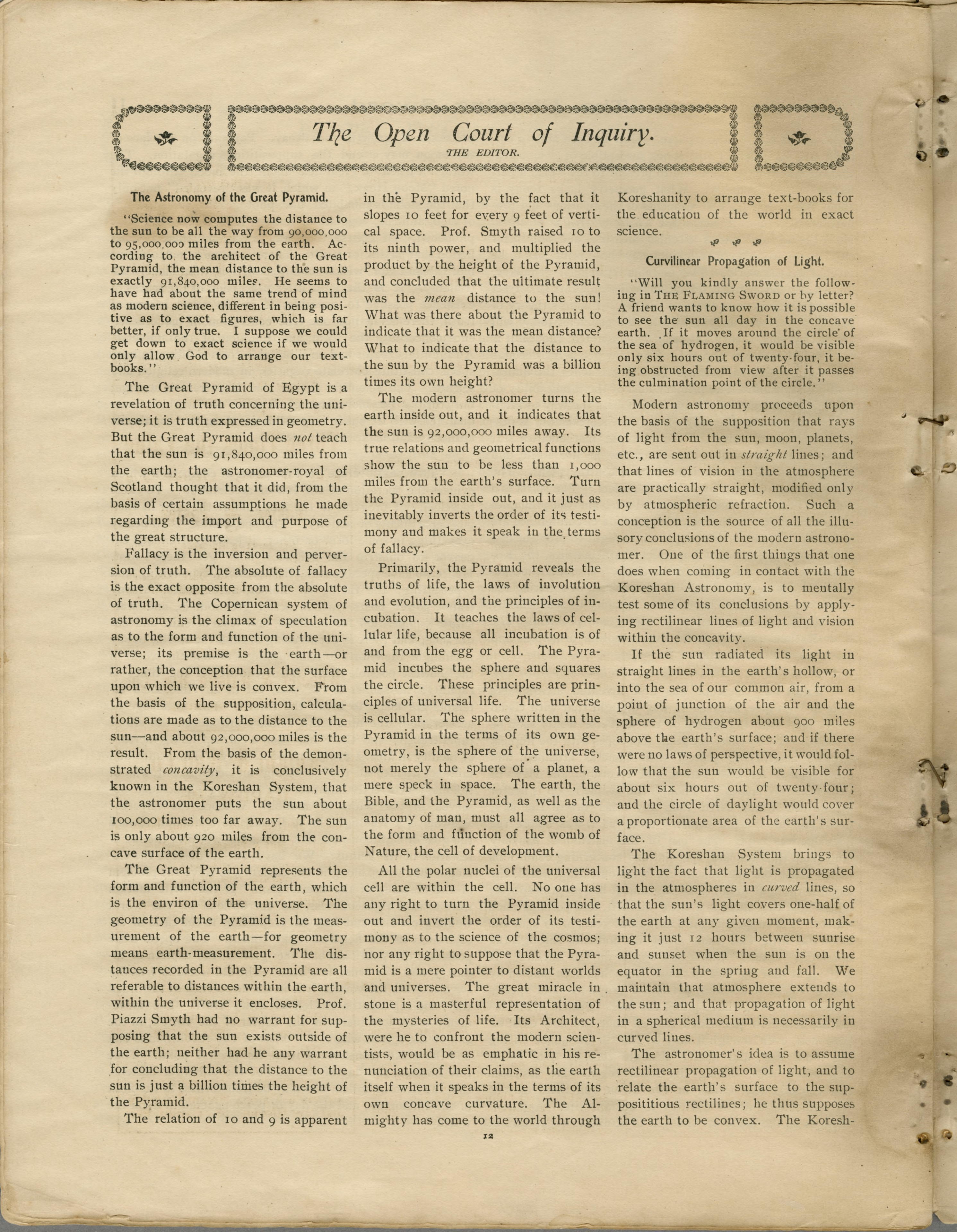 Scanned PDF p. 12 from The Flaming Sword, 5 Dec 1905.