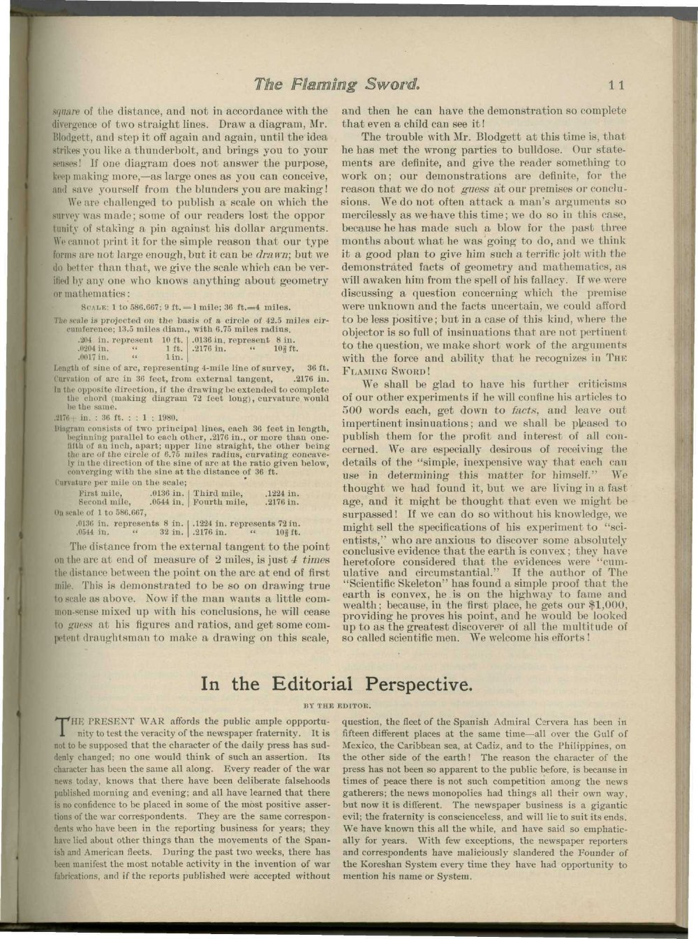 Scanned PDF p. 11 from The Flaming Sword, Jun 1898.