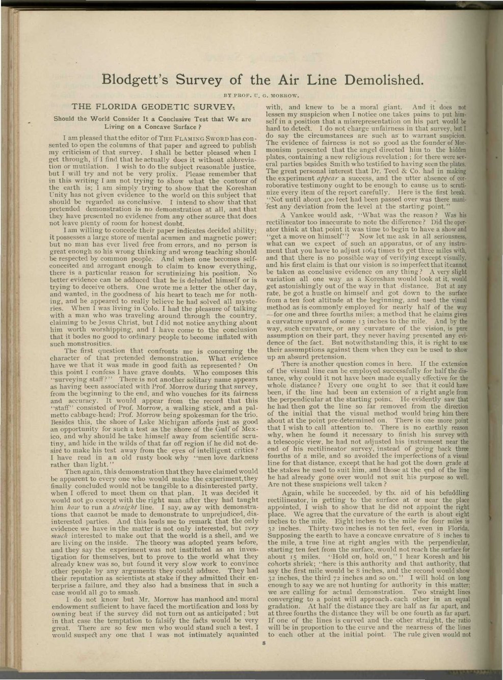 Scanned PDF p. 8 from The Flaming Sword, Jun 1898.