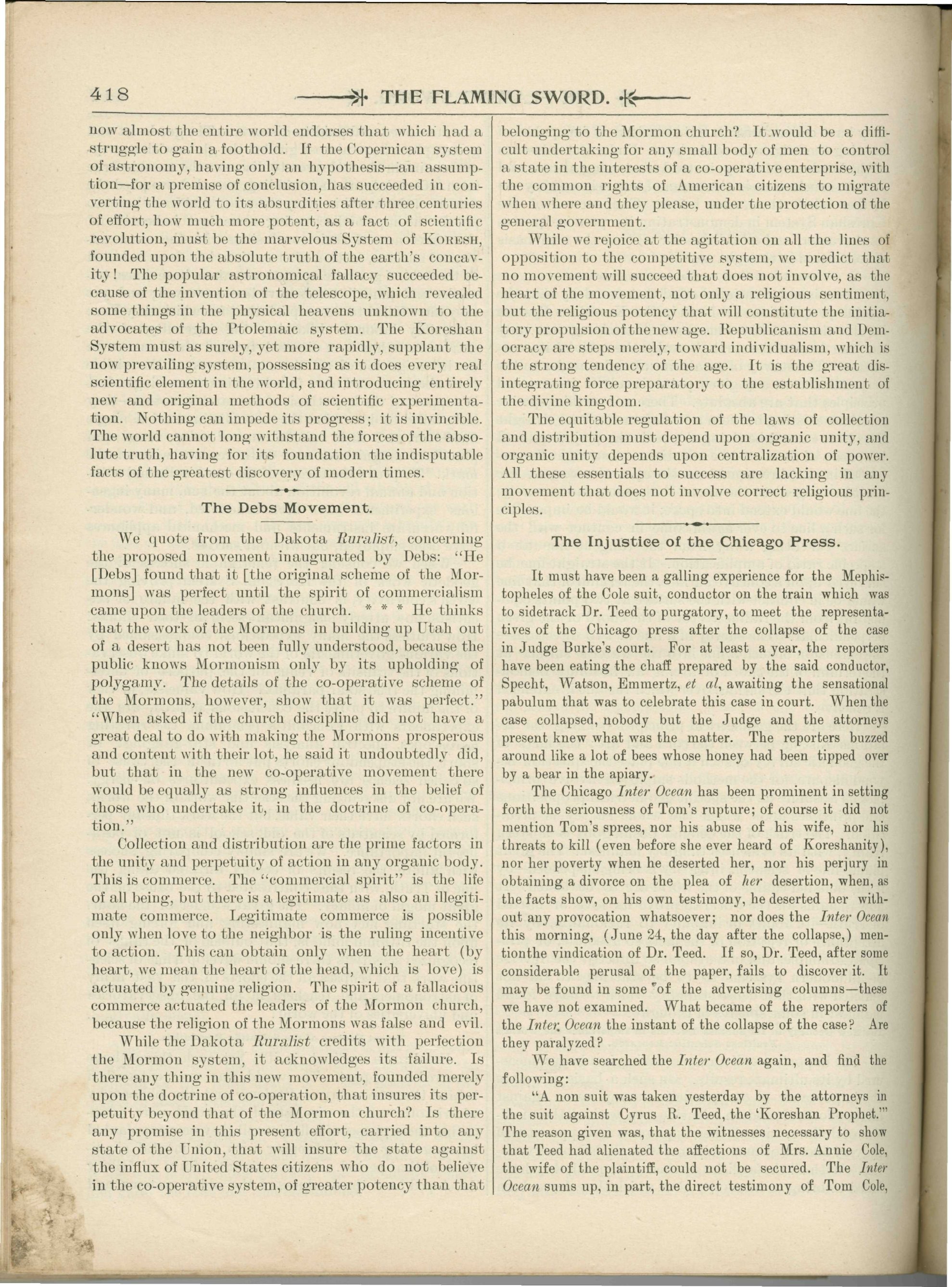 Scanned PDF p. 10 from The Flaming Sword, Jun 1897.