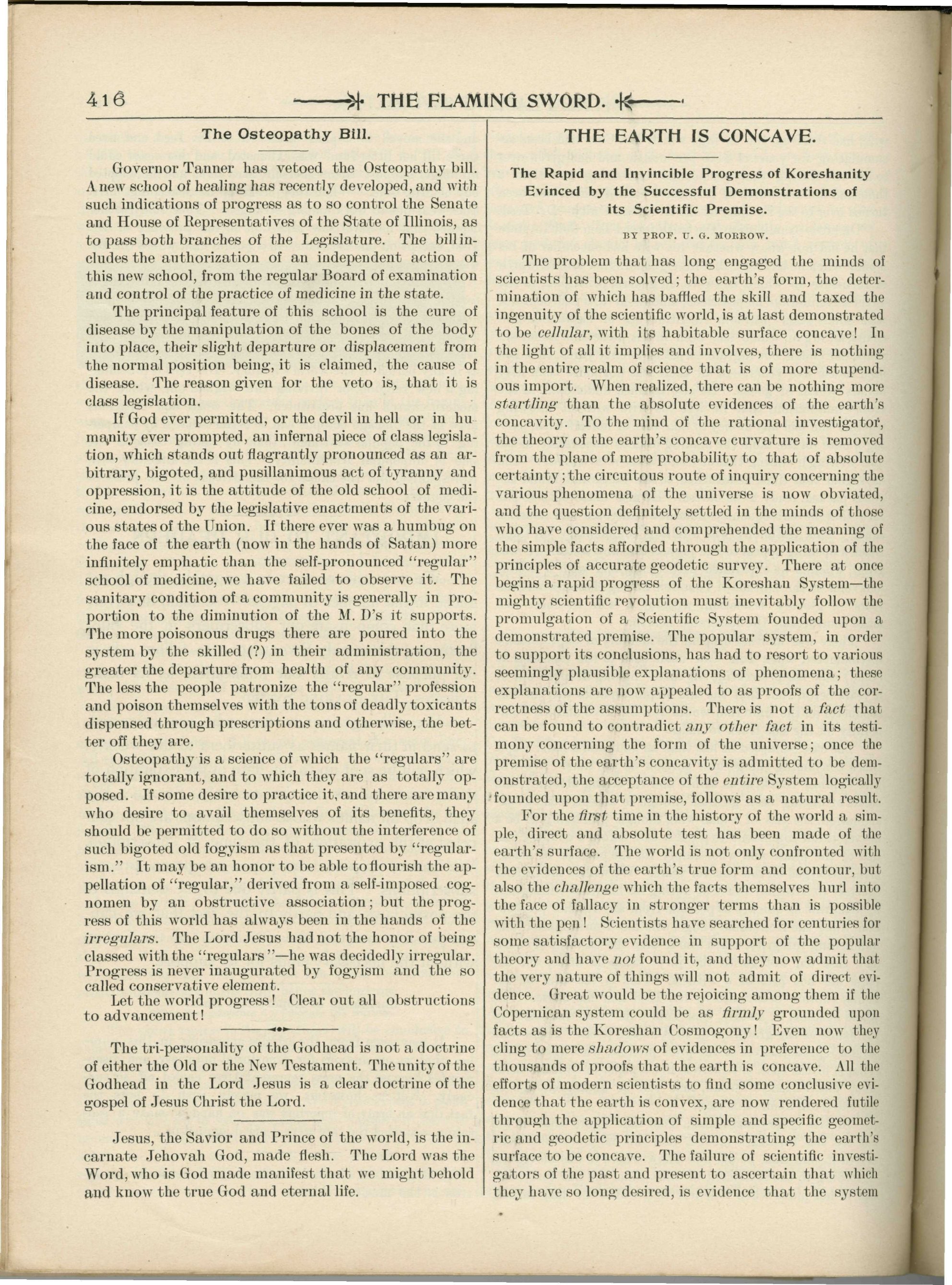 Scanned PDF p. 8 from The Flaming Sword, Jun 1897.