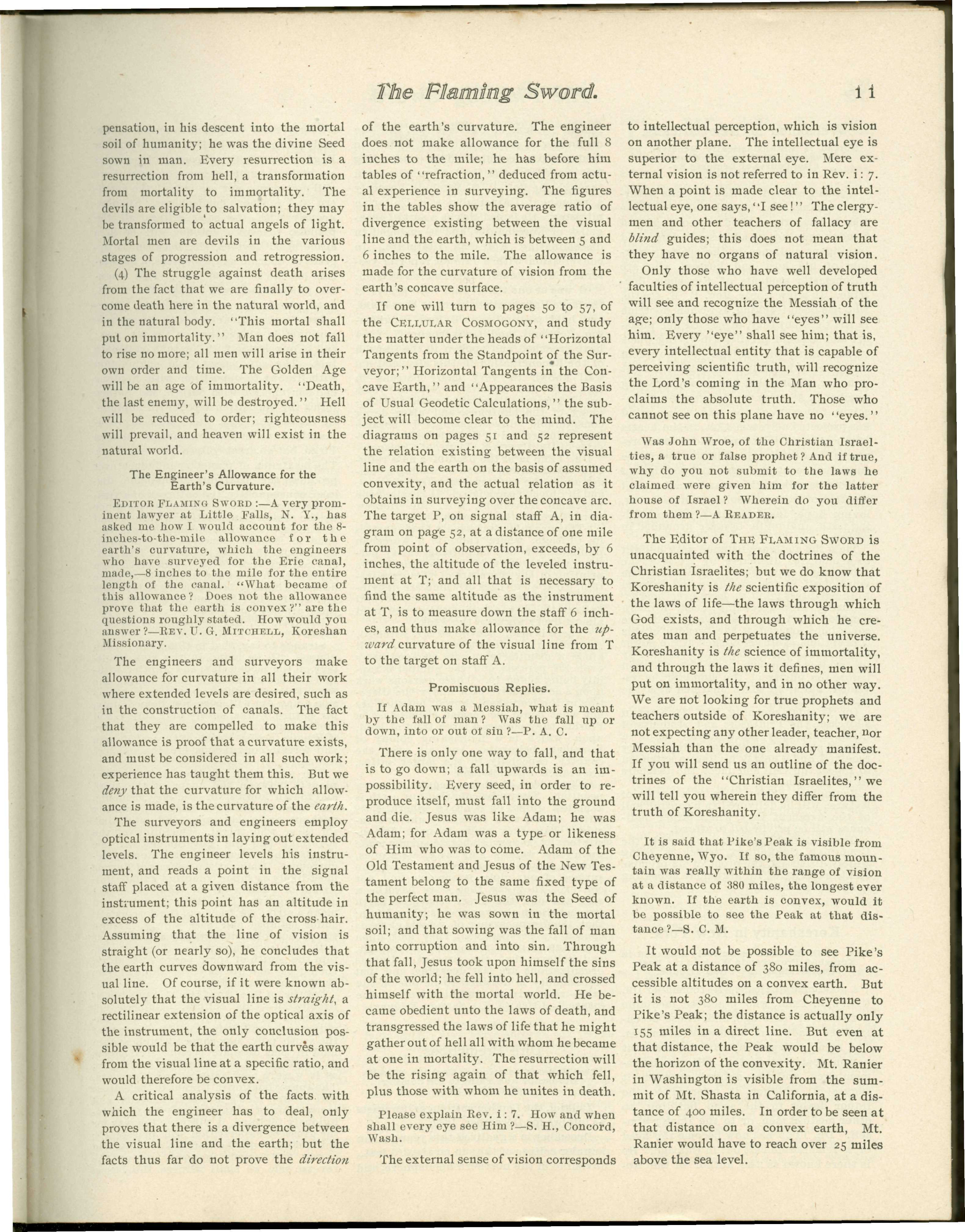Scanned PDF p. 11 from The Flaming Sword, 8 Dec 1899.