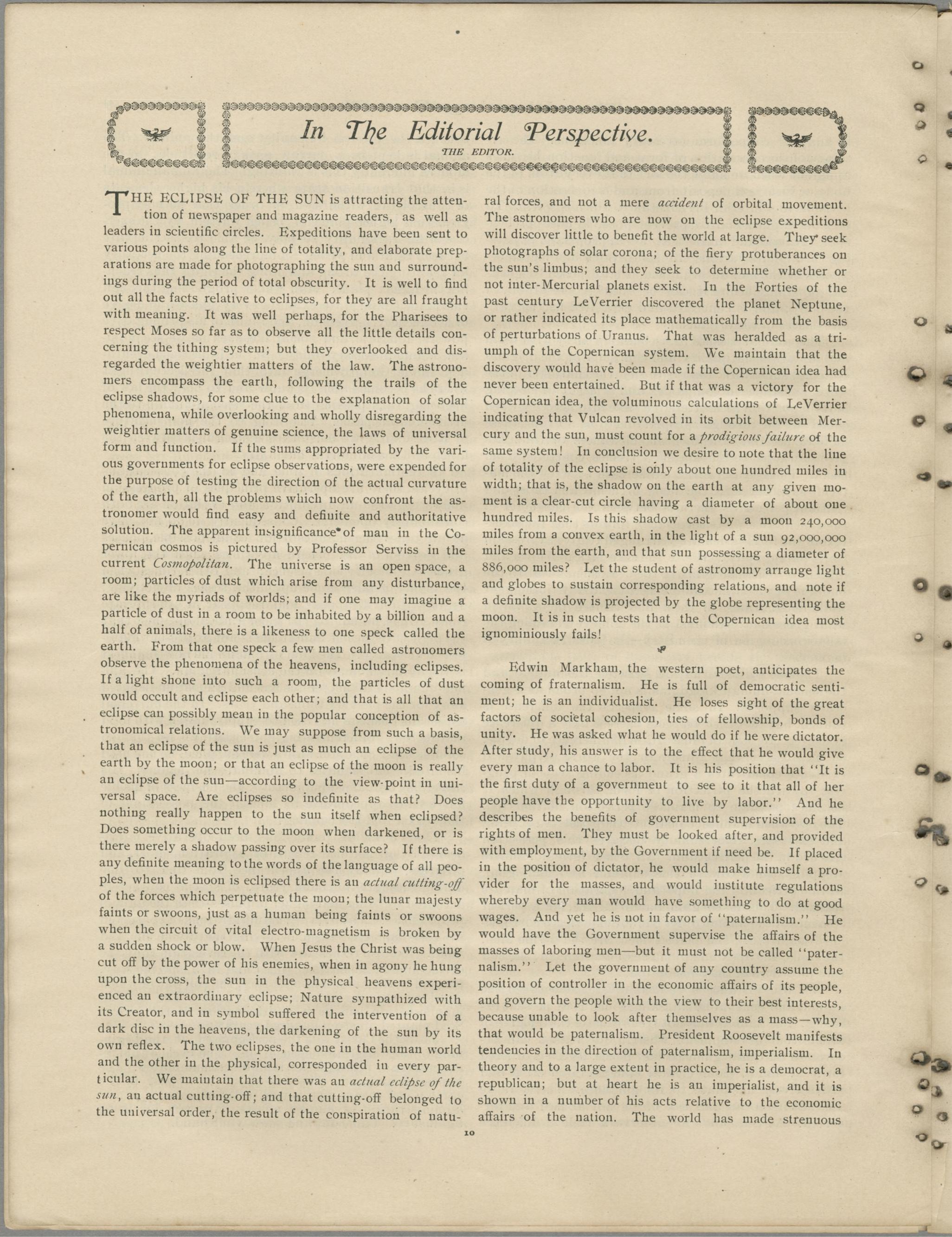Scanned PDF p. 10 from The Flaming Sword, Aug 29, 1905.