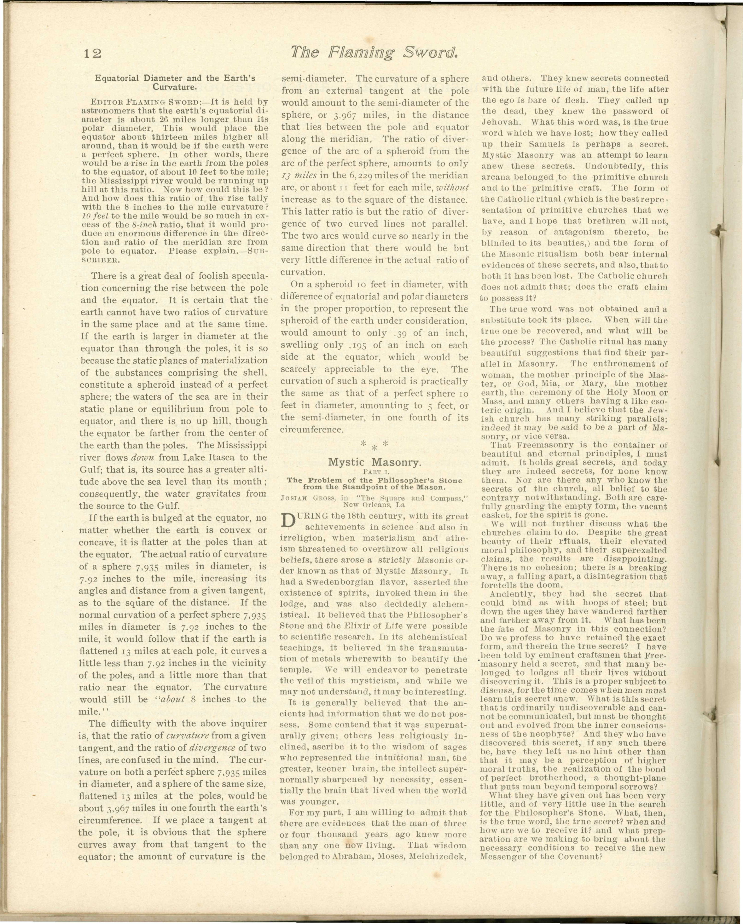 Scanned PDF p. 12 from The Flaming Sword, 15 Sep 1899.