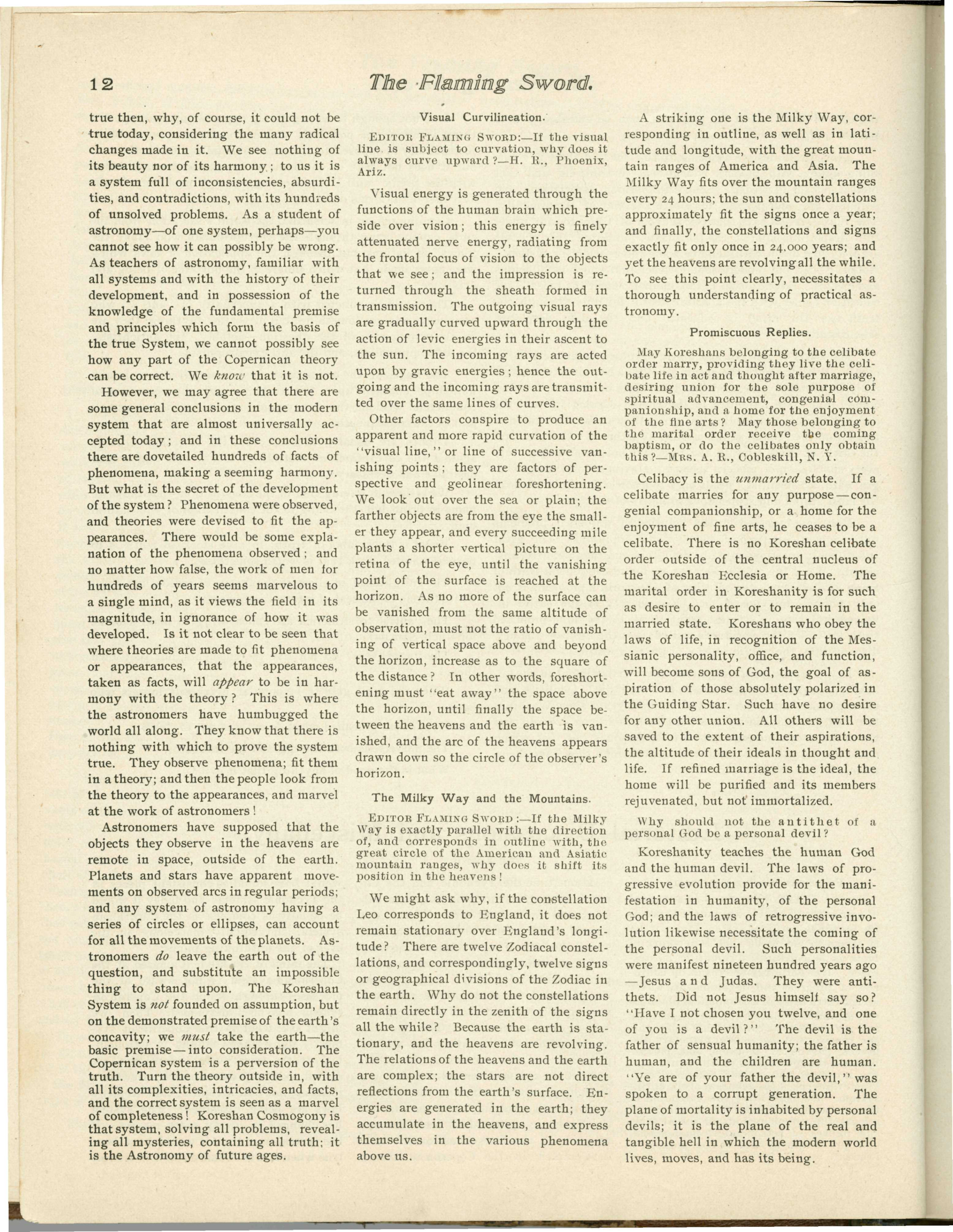 Scanned PDF p. 12 from The Flaming Sword, Feb 1900.