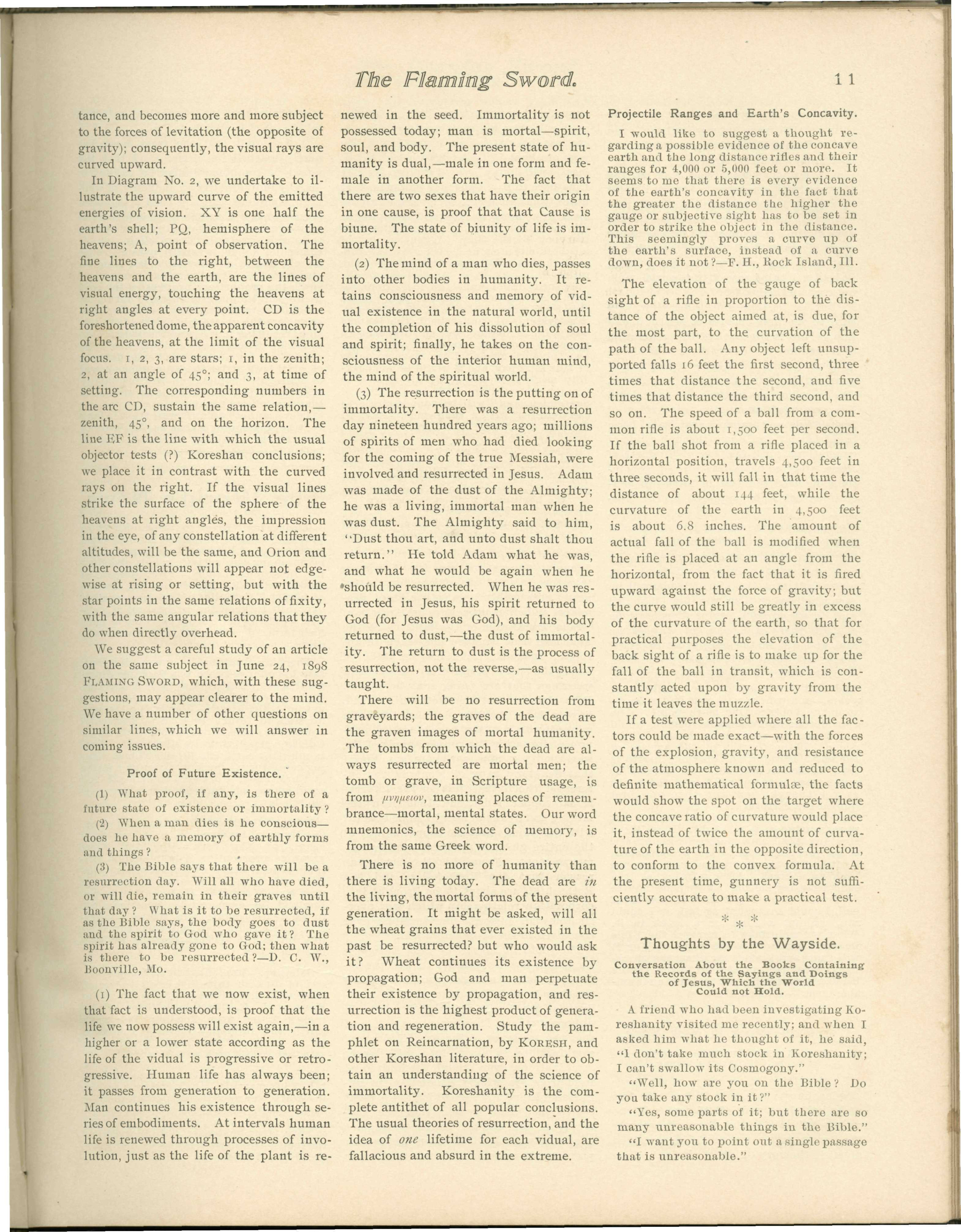 Scanned PDF p. 11 from The Flaming Sword, 19 May 1899.