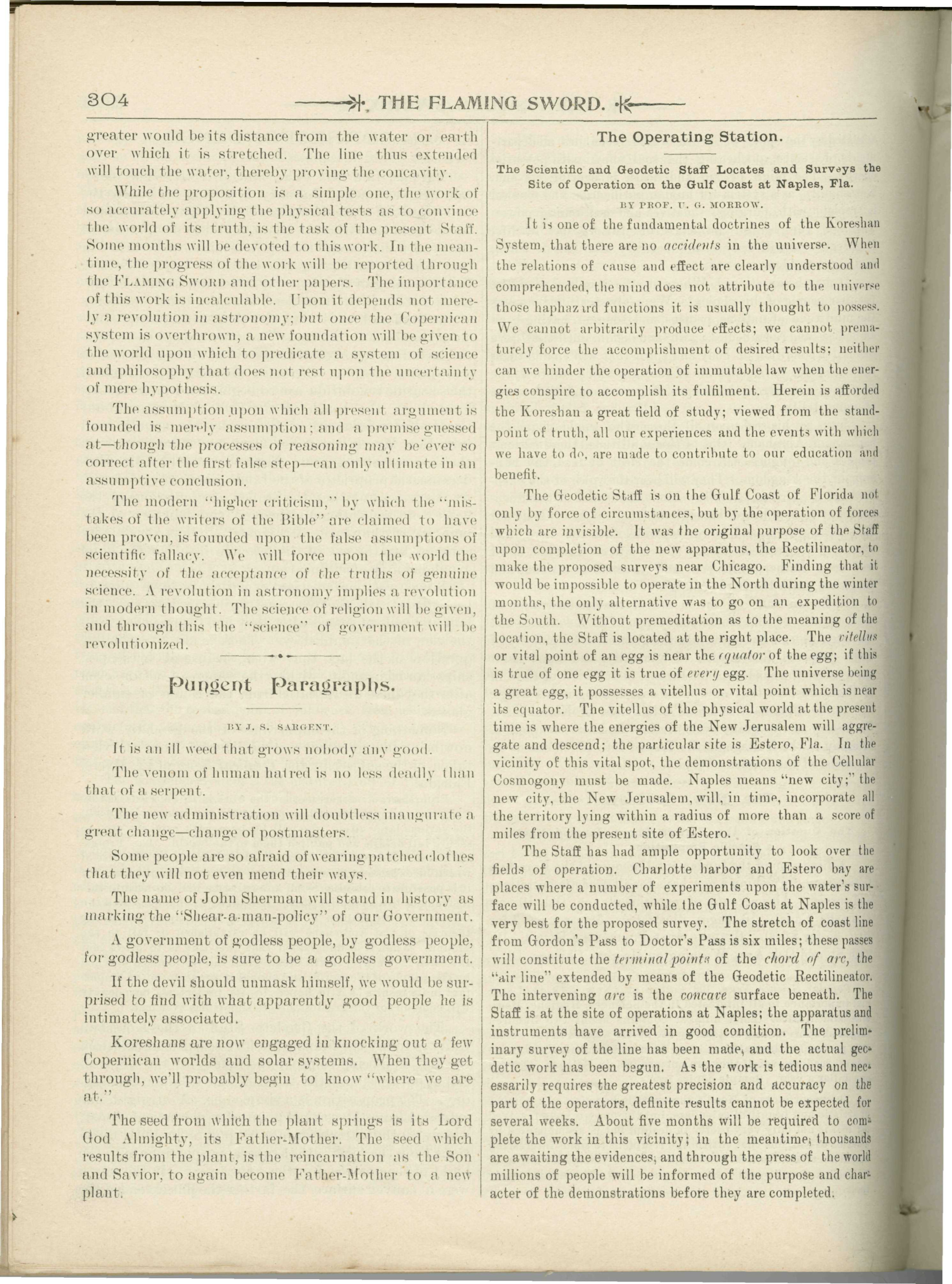 Scanned PDF p. 16 from The Flaming Sword, Jan 1897.
