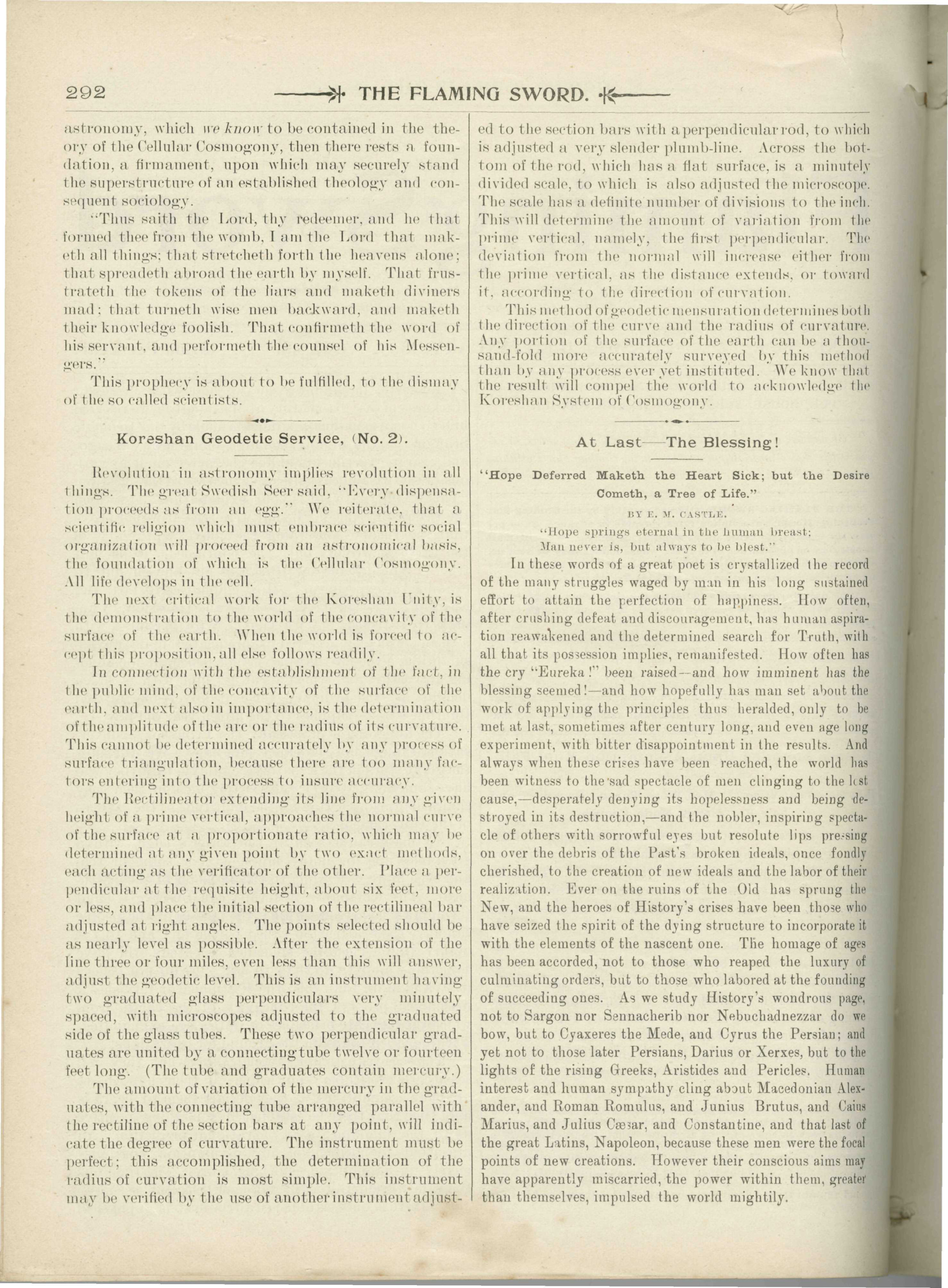 Scanned PDF p. 4 from The Flaming Sword, Jan 1897.