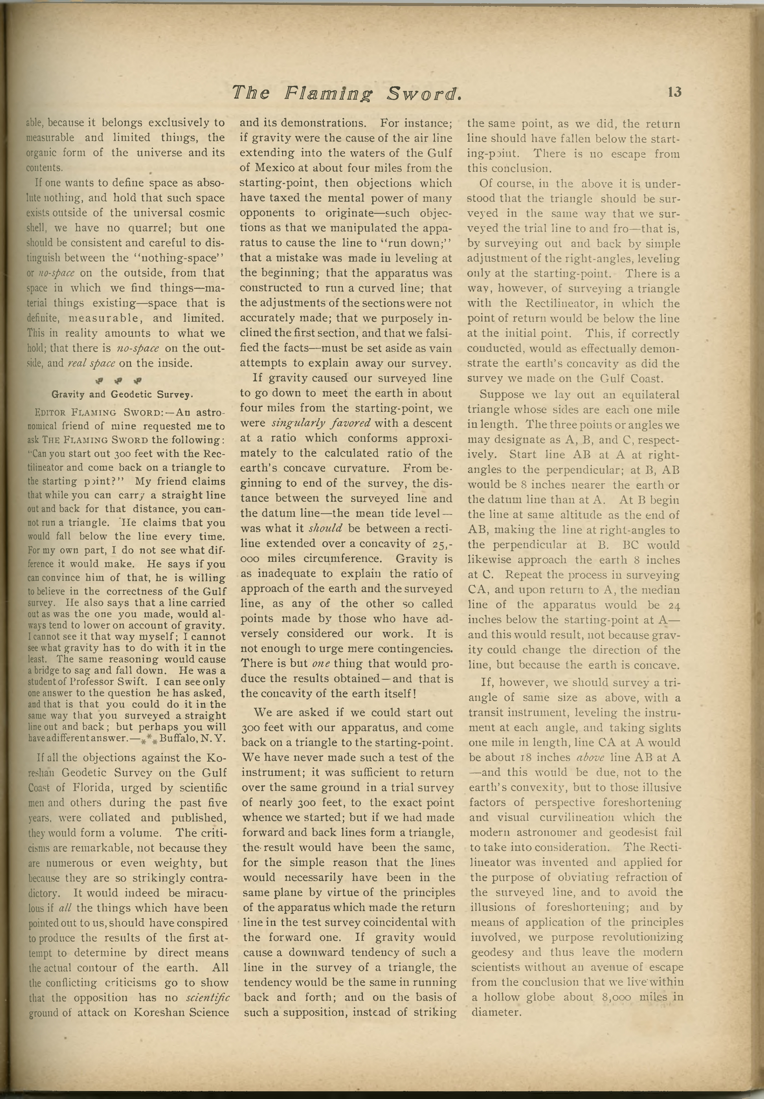 Scanned PDF p. 13 from The Flaming Sword, 8 Aug 1902.