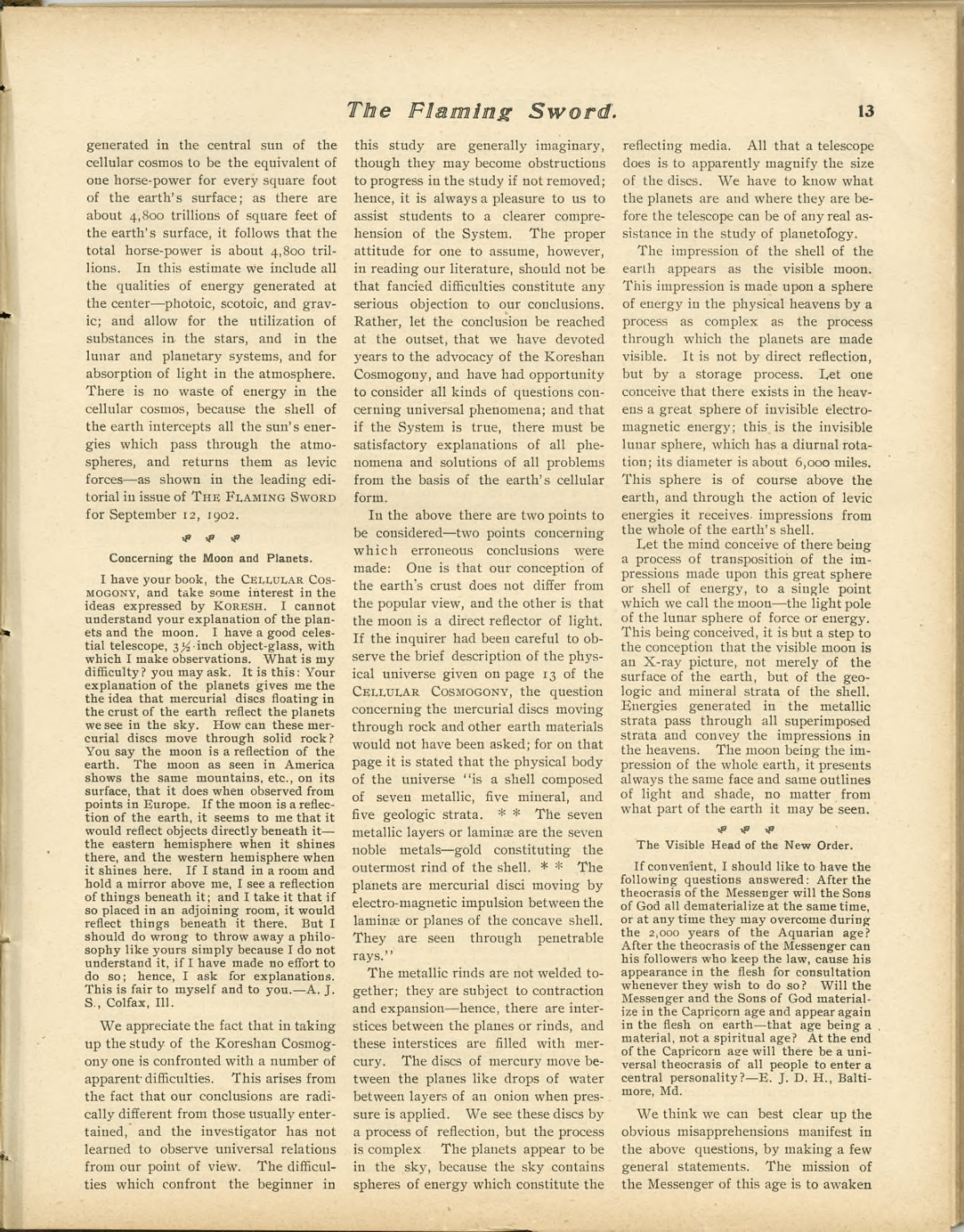 Scanned PDF p. 11 from The Flaming Sword, 5 Jun 1903.