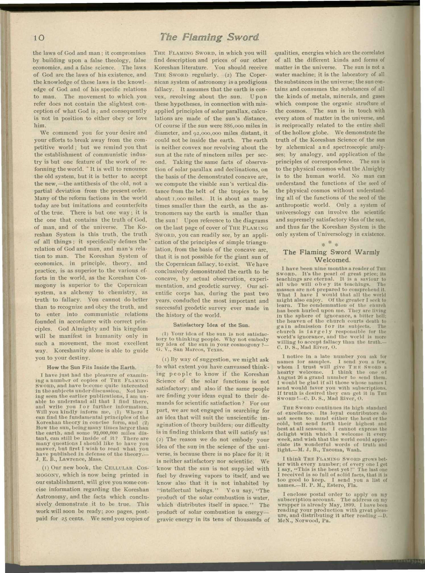 Scanned PDF p. 10 from The Flaming Sword, Sep 1898.