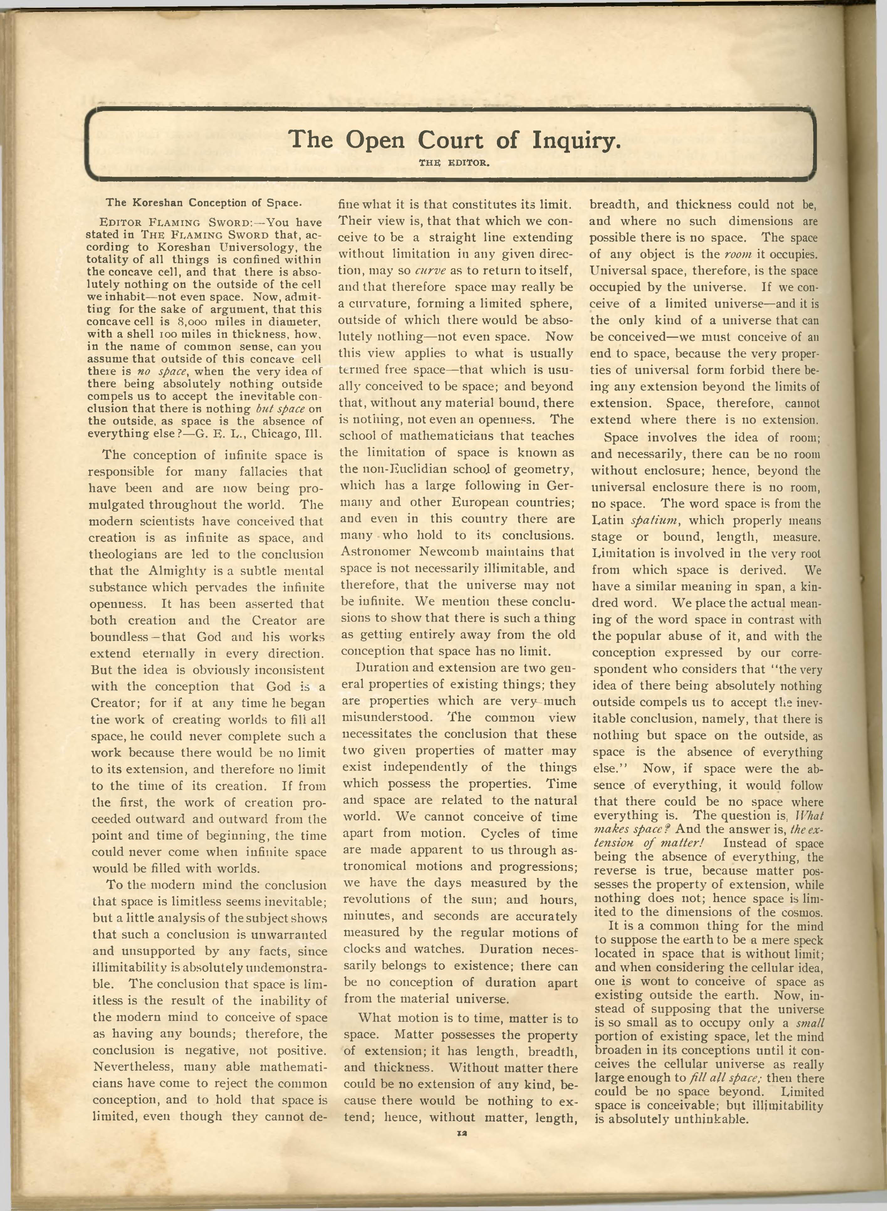 Scanned PDF p. 12 from The Flaming Sword, 11 Jul 1902.