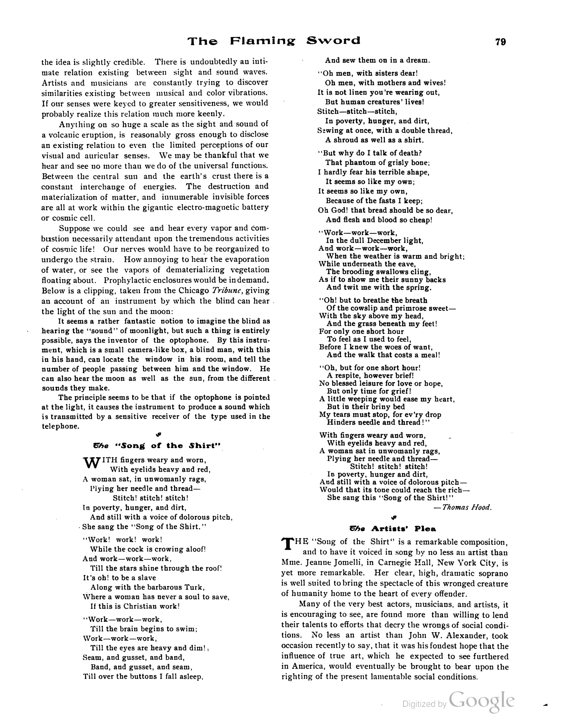 Scanned PDF p. 15 from The Flaming Sword, Mar 1913.