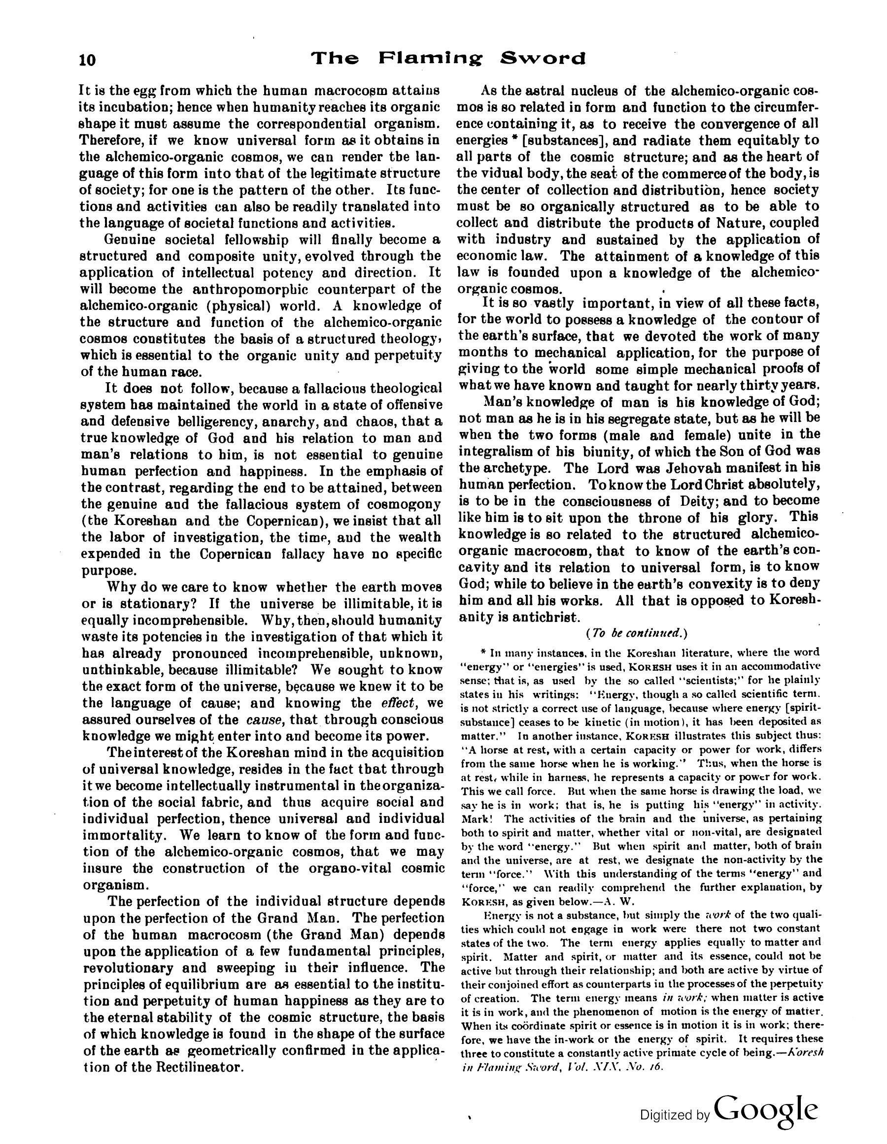 Scanned PDF p. 10 from The Flaming Sword, Jan 1913.