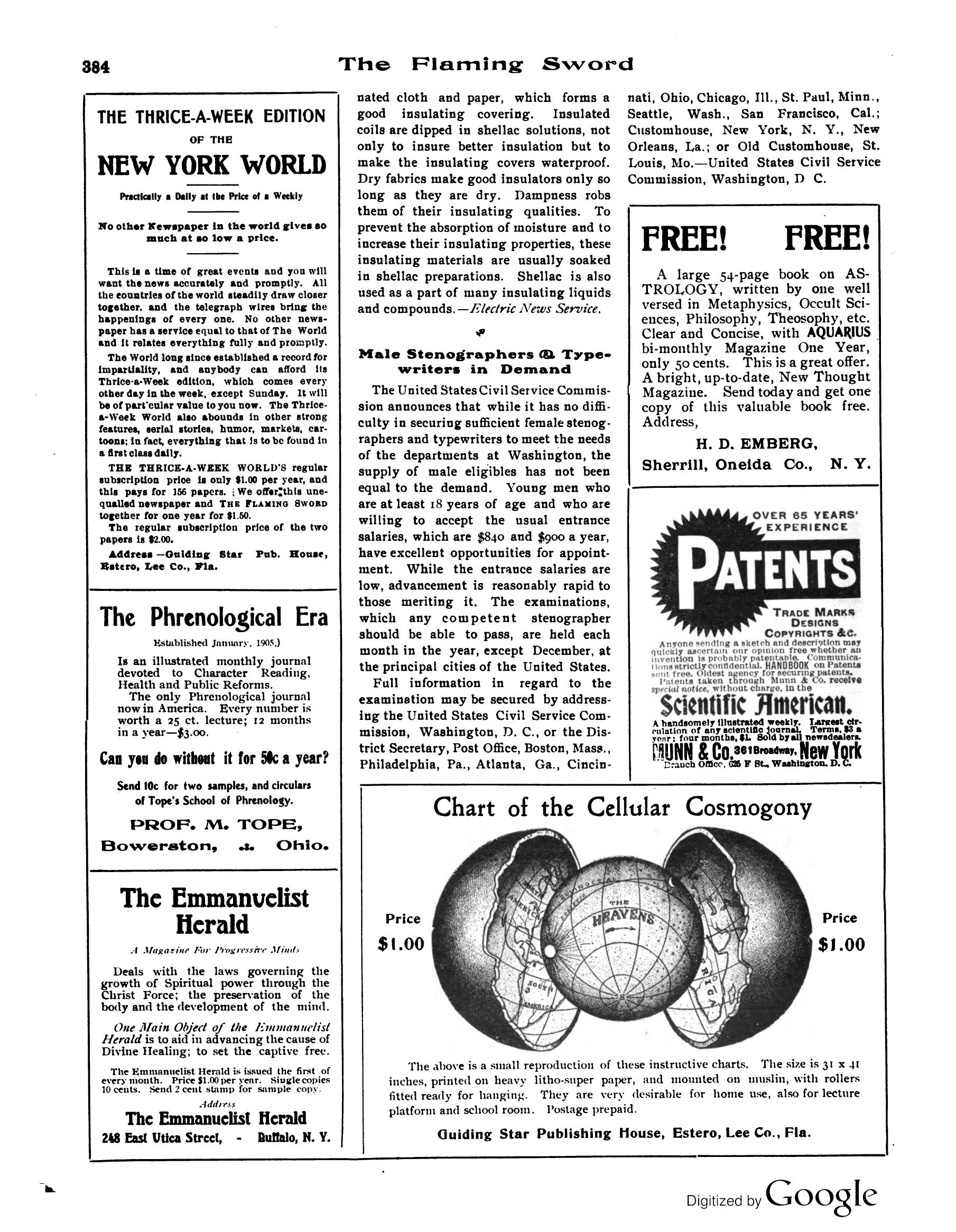 Scanned PDF p. 32 from The Flaming Sword, Dec 1913.