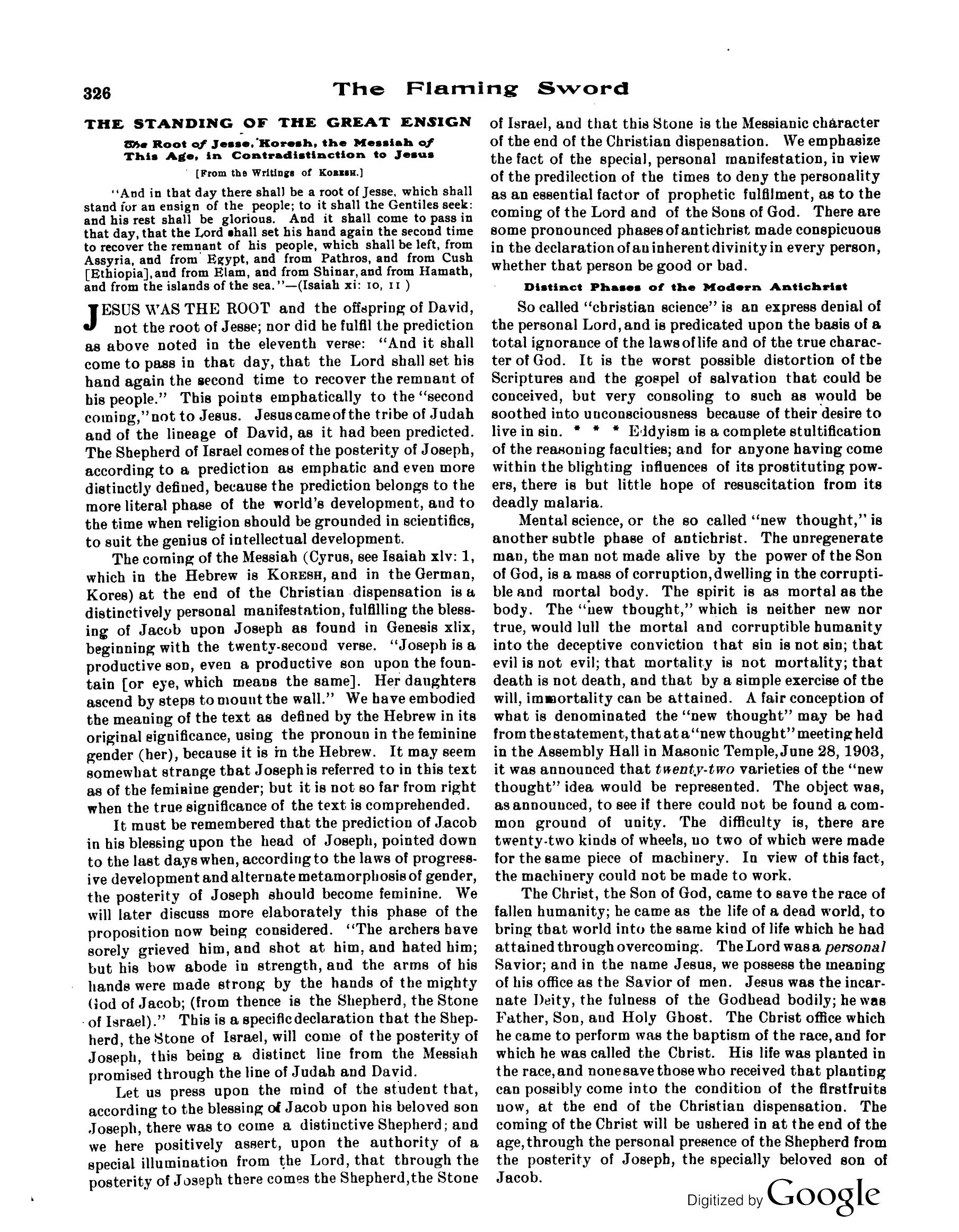 Scanned PDF p. 8 from The Flaming Sword, Nov 1914.