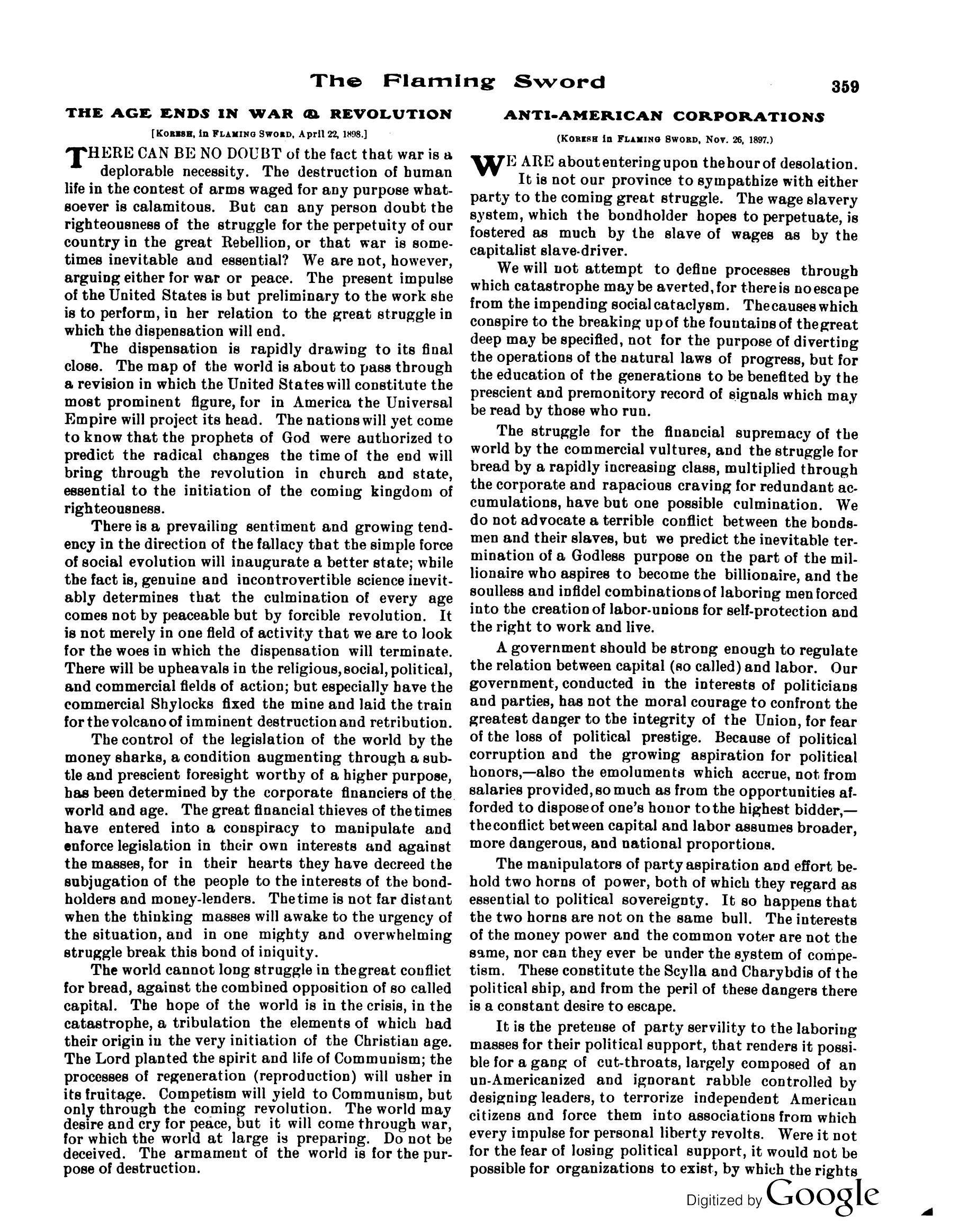 Scanned PDF p. 9 from The Flaming Sword, Dec 1914.