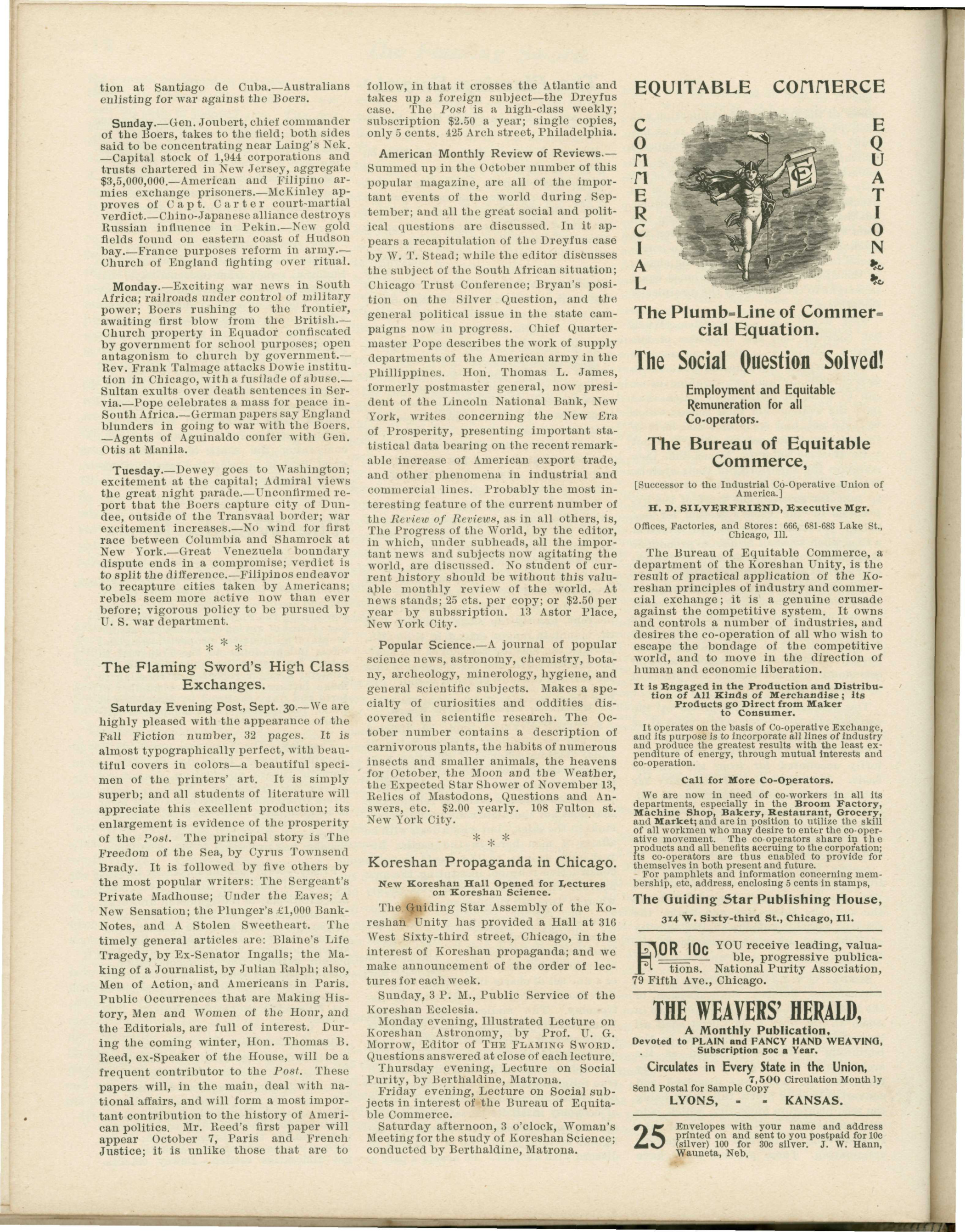 Scanned PDF p. 14 from The Flaming Sword, 6 Oct 1899.