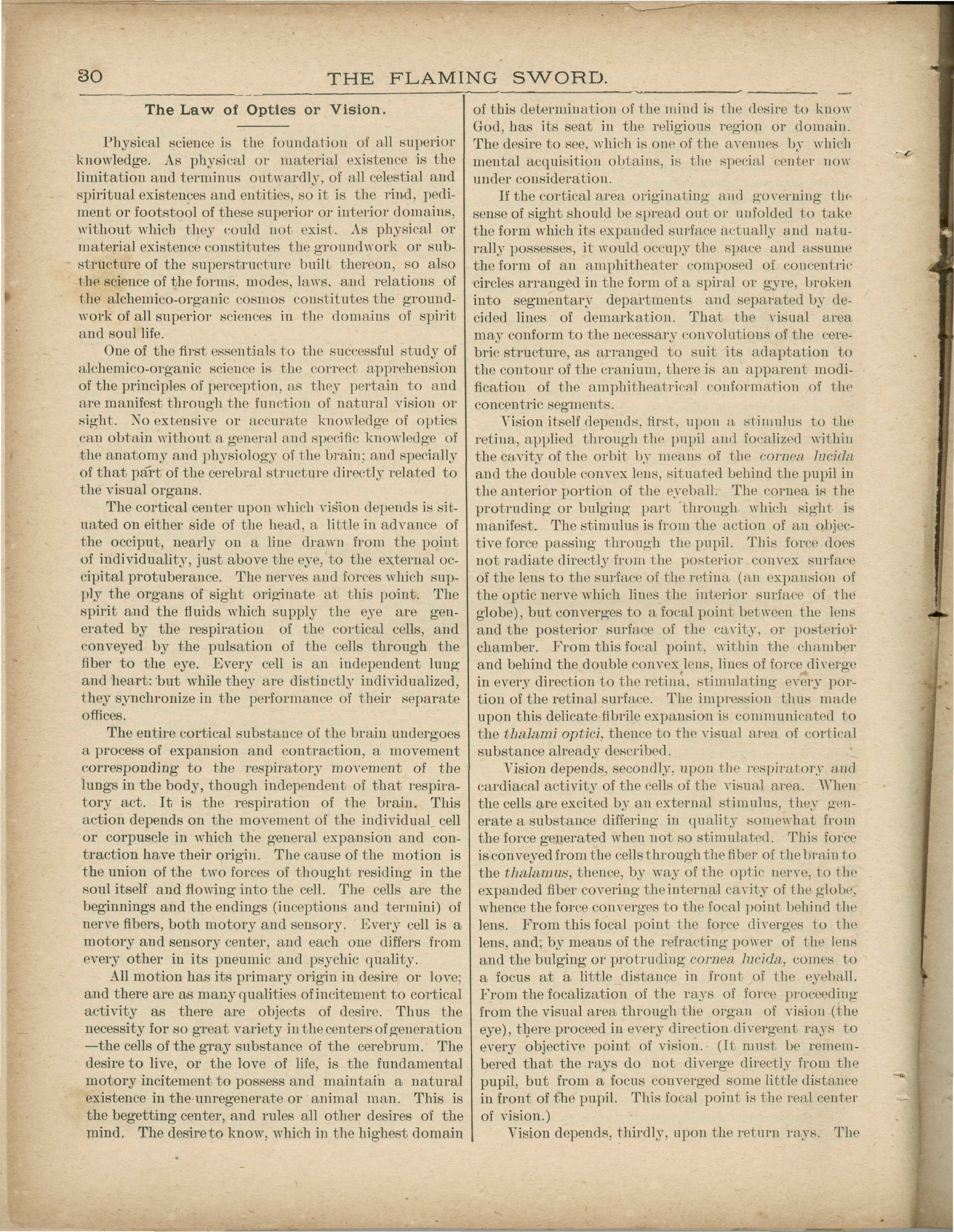 Scanned PDF p. 6 from The Flaming Sword, Feb. 1896.