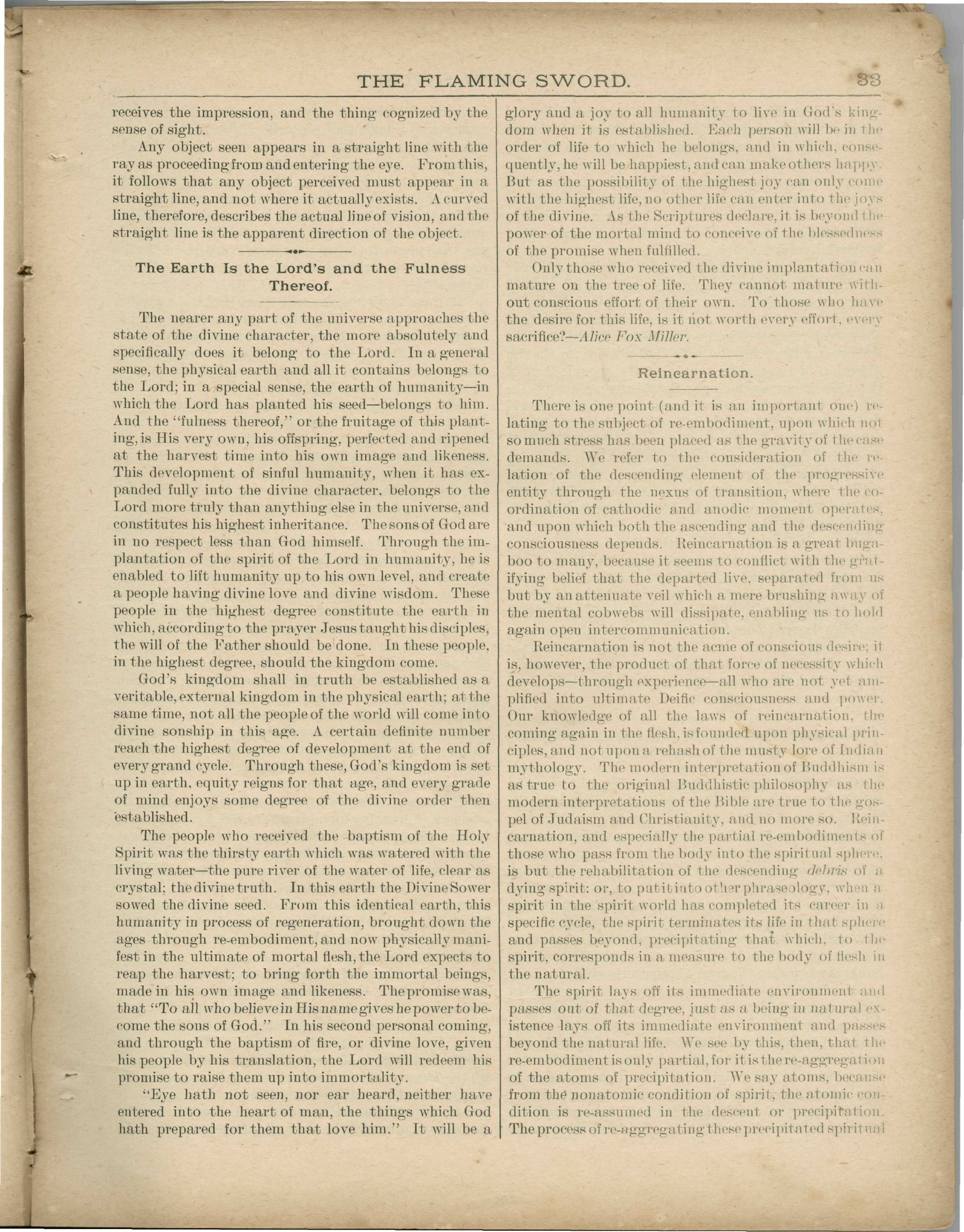 Scanned PDF p. 9 from The Flaming Sword, Feb. 1896.