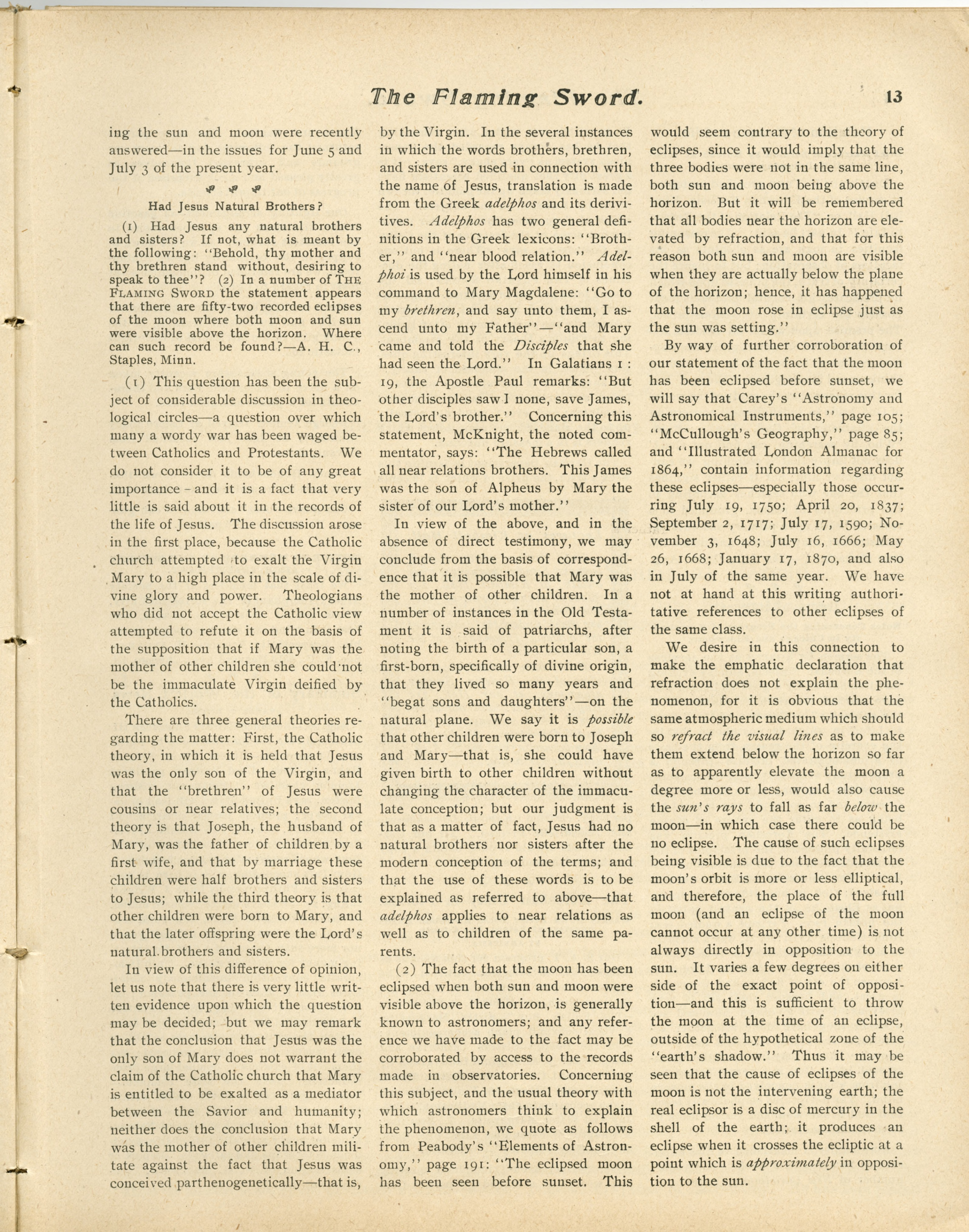 Scanned PDF p. 11 from The Flaming Sword, 4 Sep 1903.