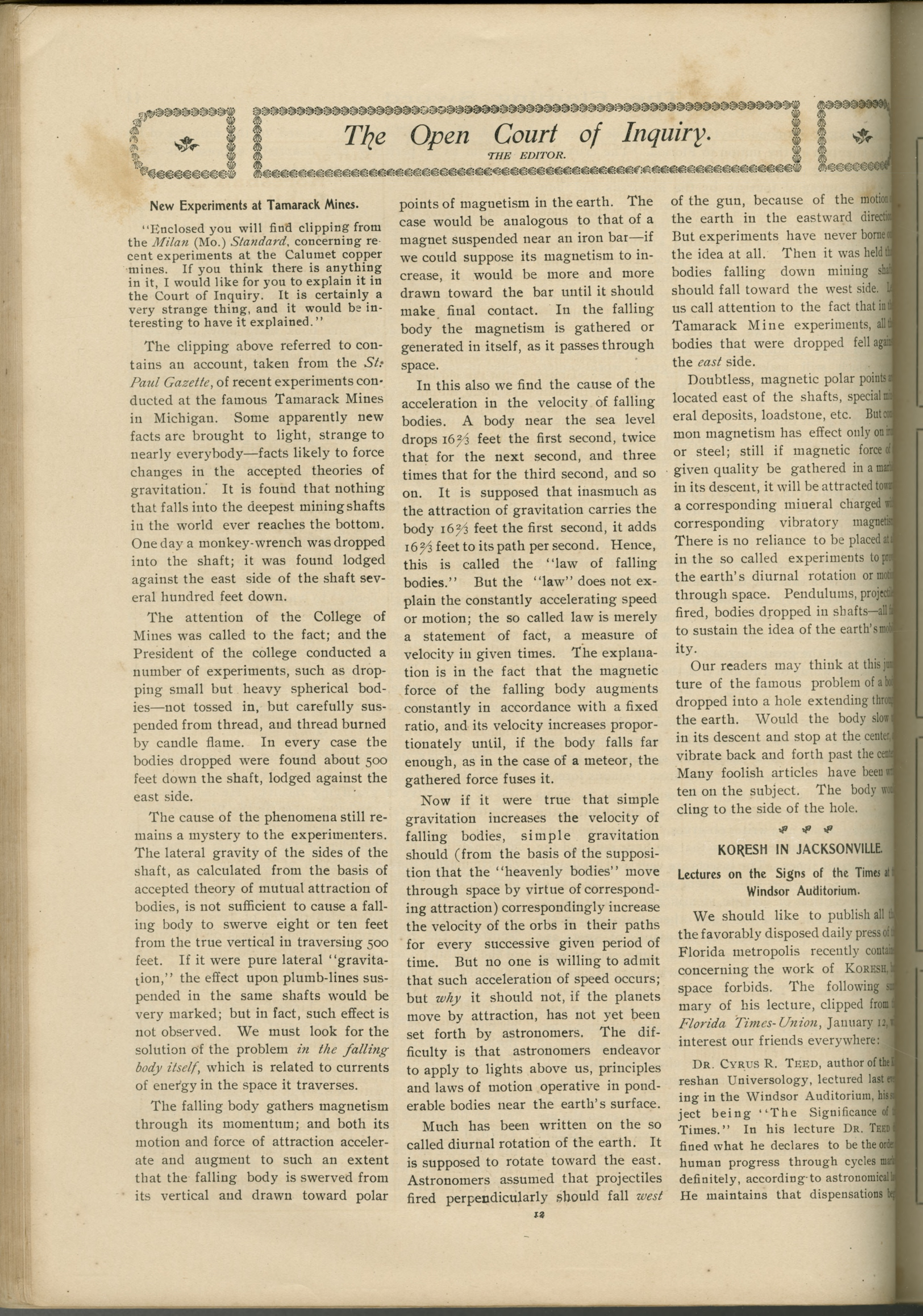 Scanned PDF p. 12 from The Flaming Sword, Jan 30, 1906.