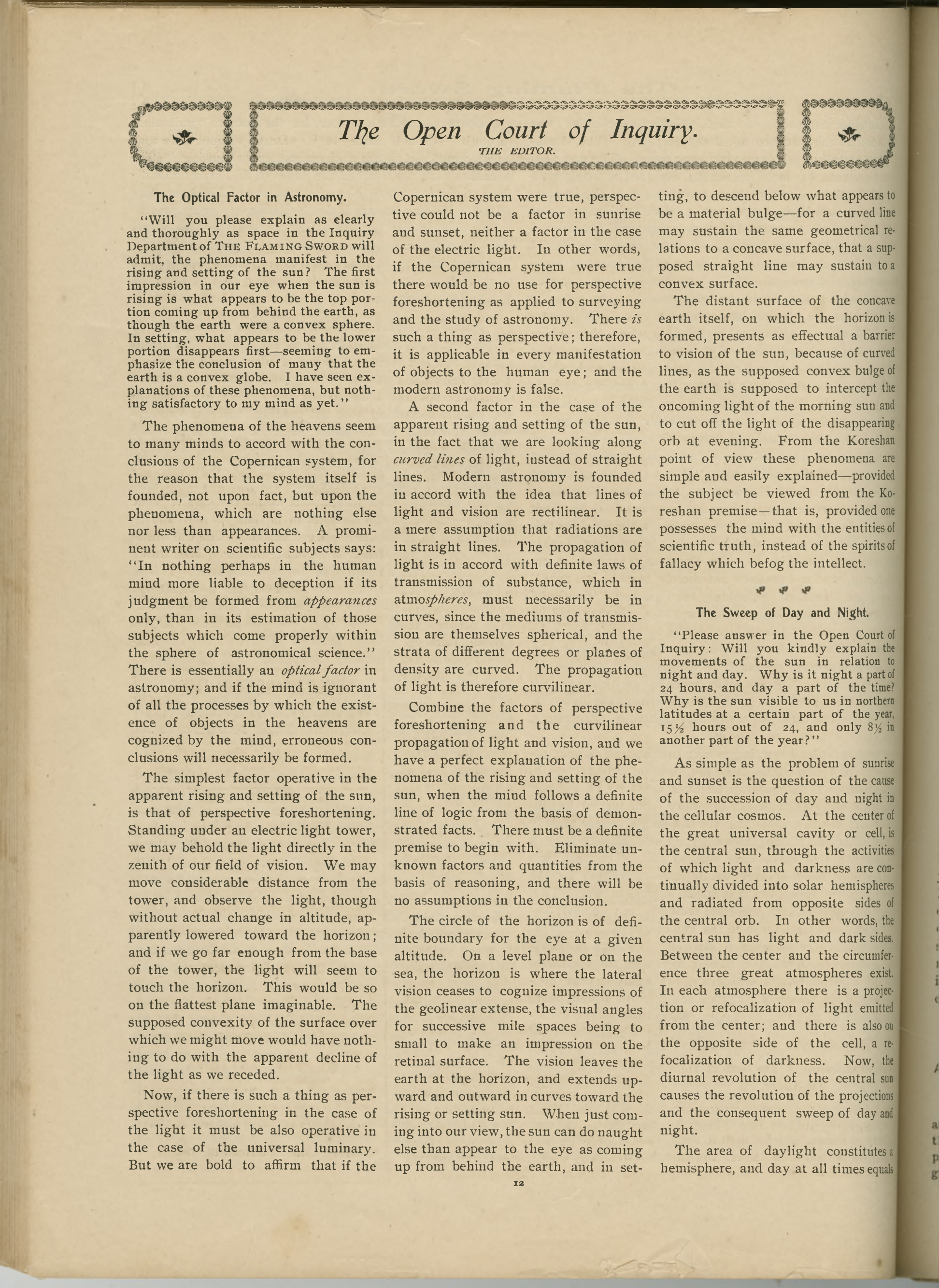 Scanned PDF p. 12 from The Flaming Sword, March 28, 1905.