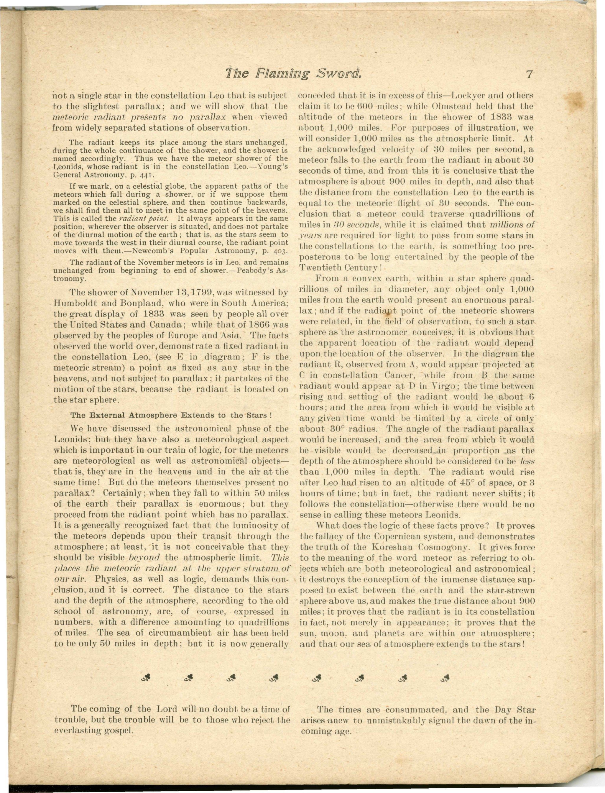 Scanned PDF p. 7 from The Flaming Sword, Nov 1900.