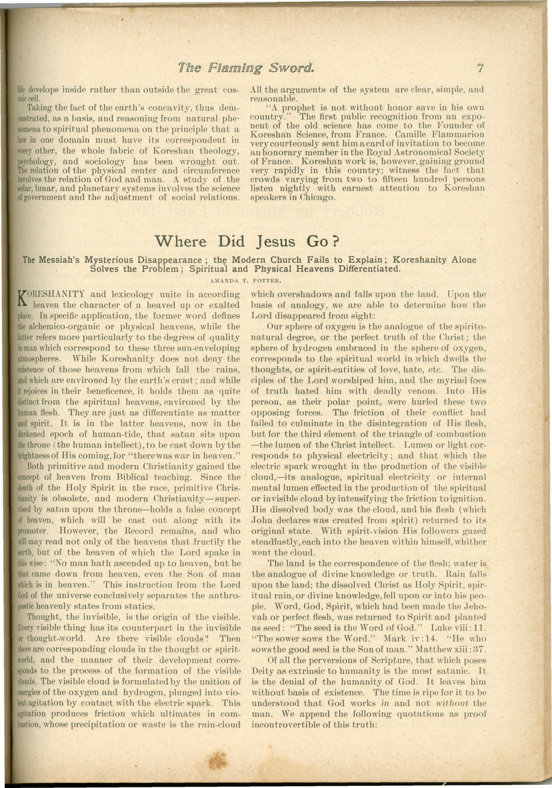 Scanned PDF p. 7 from The Flaming Sword, Aug 10, 1900.