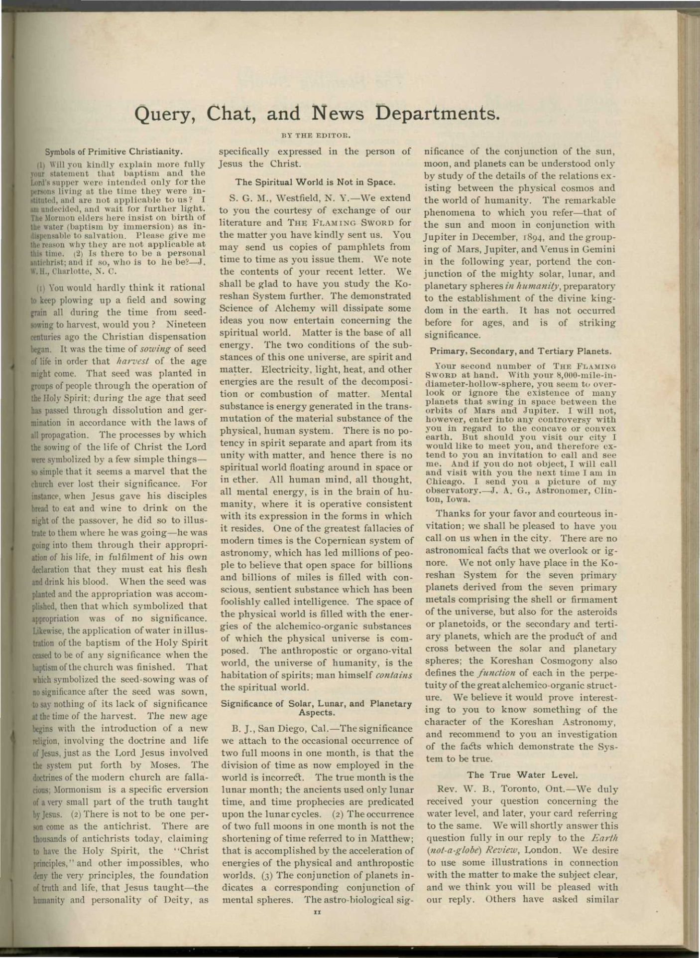 Scanned PDF p. 11 from The Flaming Sword, May 1898.