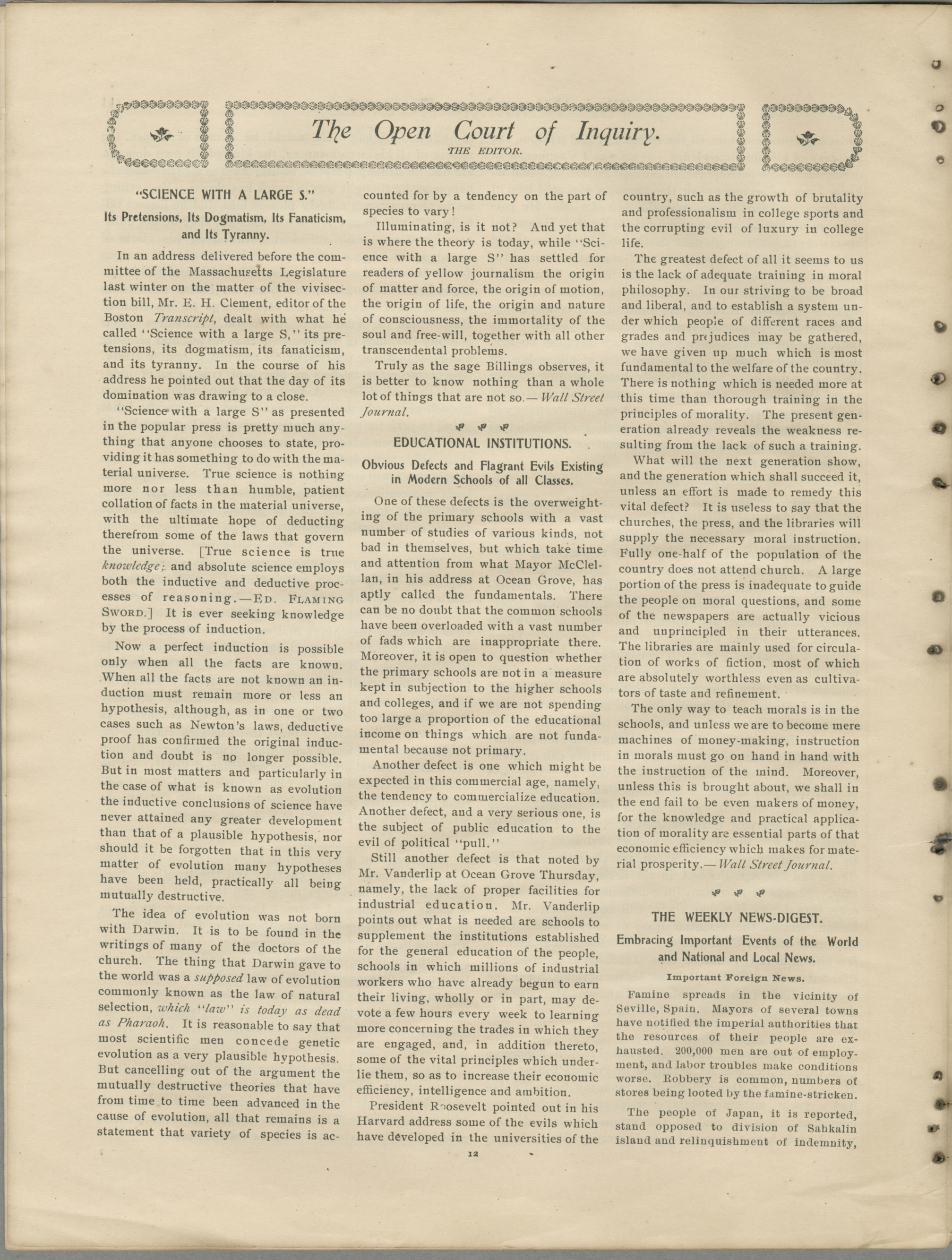 Scanned PDF p. 12 from The Flaming Sword, Sep 12, 1905.