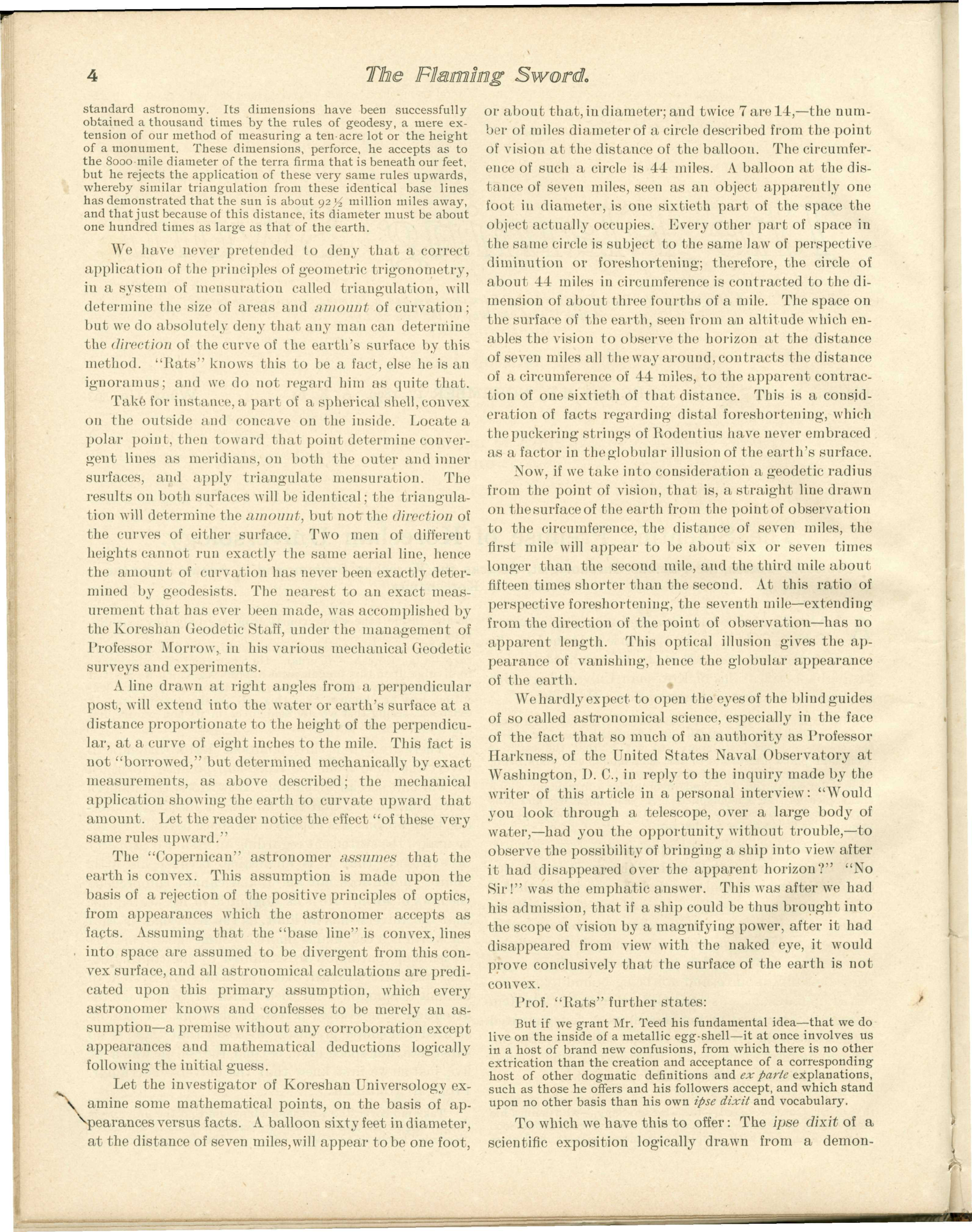 Scanned PDF p. 4 from The Flaming Sword, 17 Nov 1899.