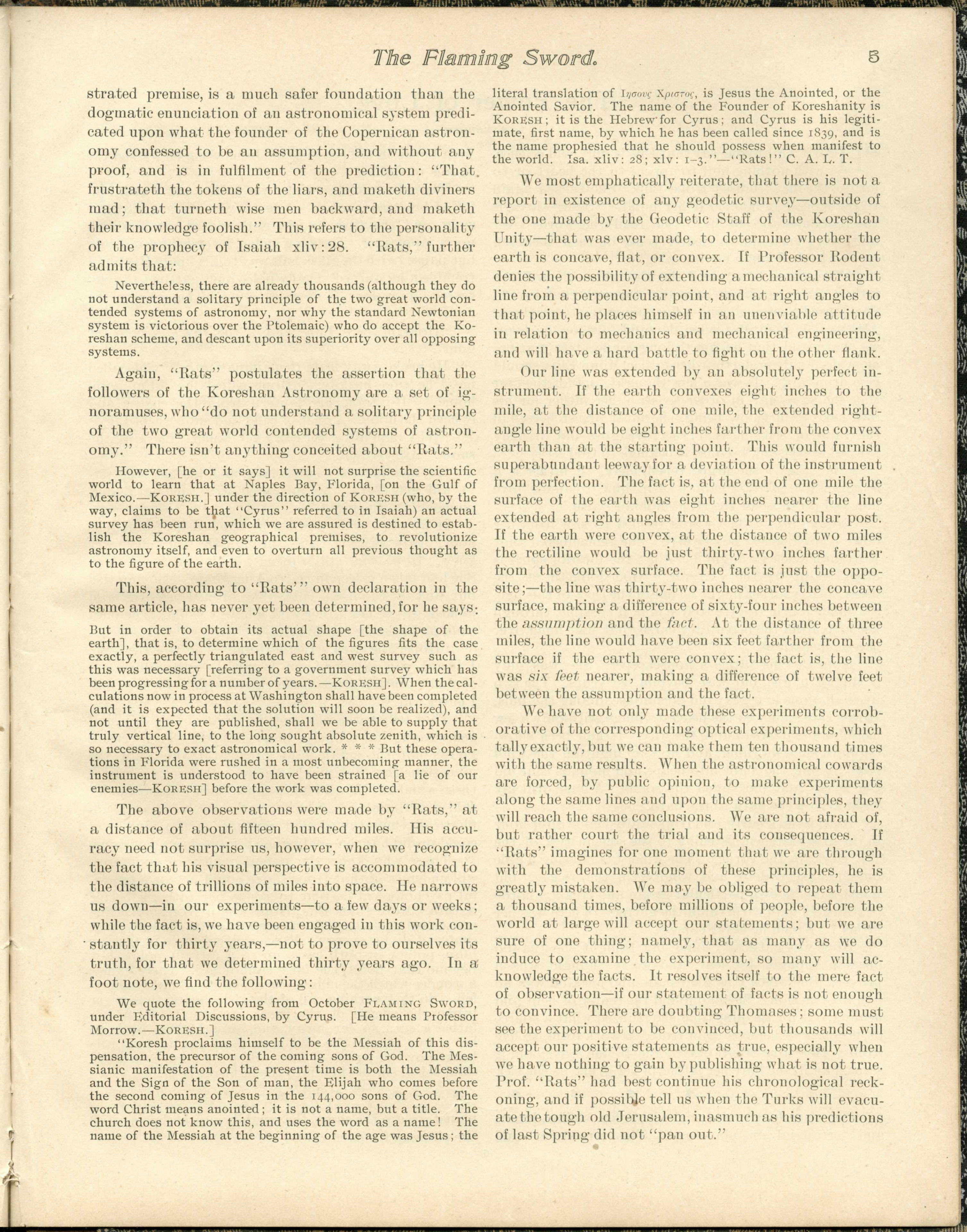 Scanned PDF p. 5 from The Flaming Sword, 17 Nov 1899.