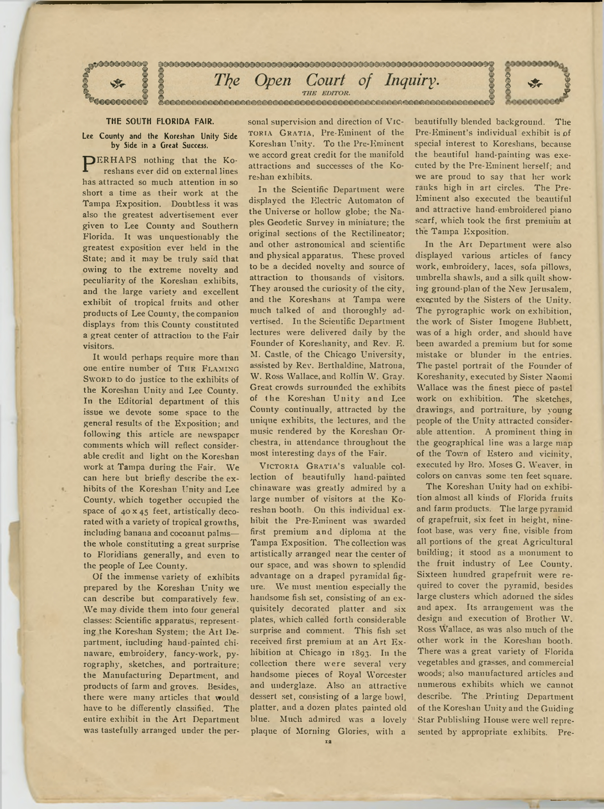 Scanned PDF p. 12 from The Flaming Sword, 13 Dec 1904.