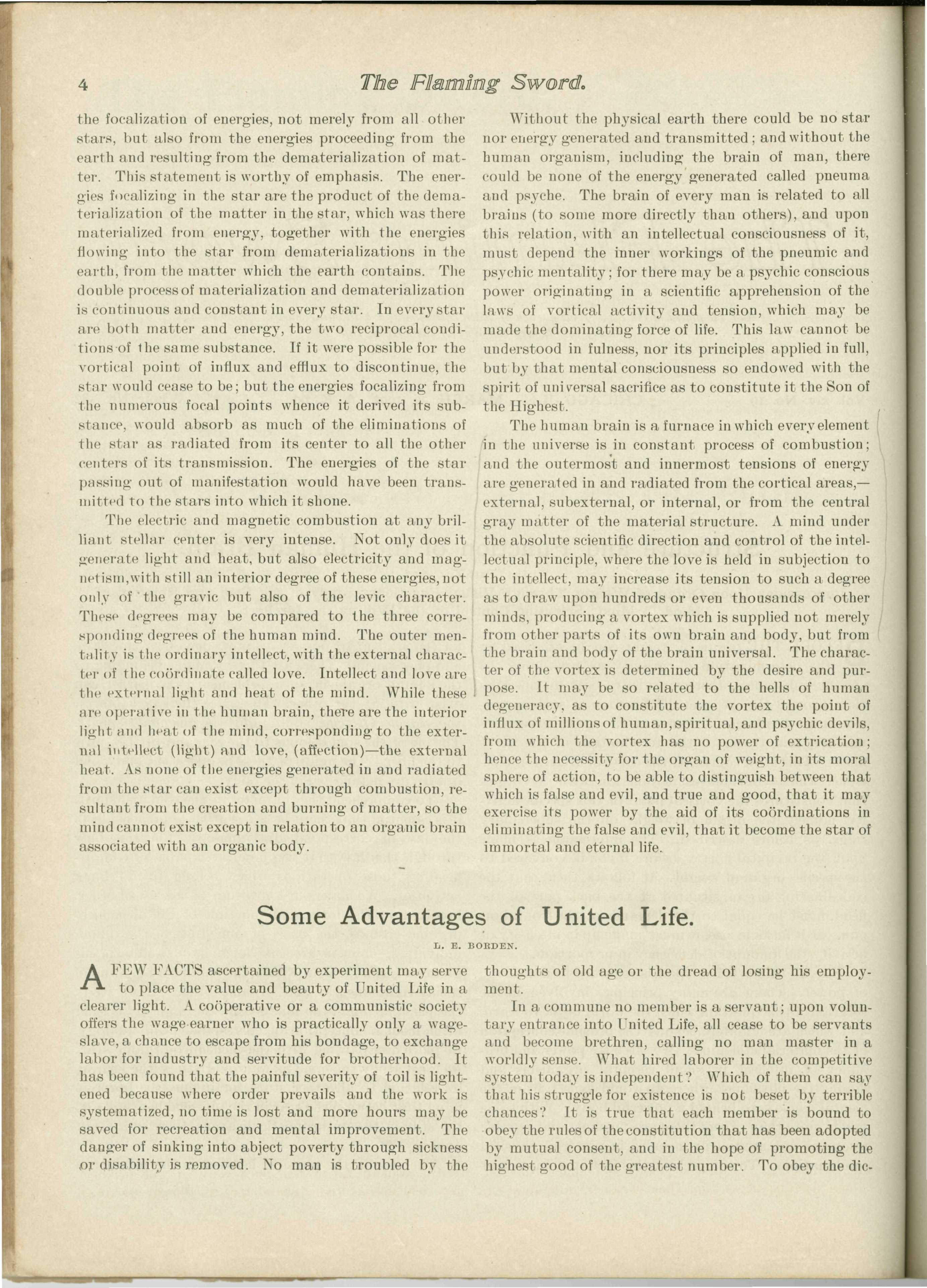 Scanned PDF p. 4 from The Flaming Sword, March 1900.