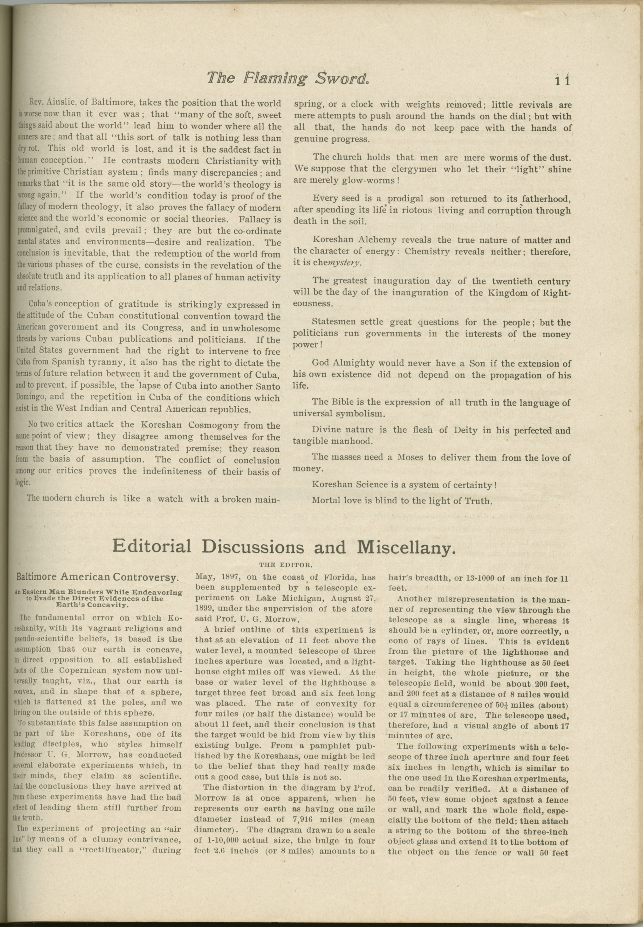 Scanned PDF p. 11 from The Flaming Sword, Mar 8, 1901.
