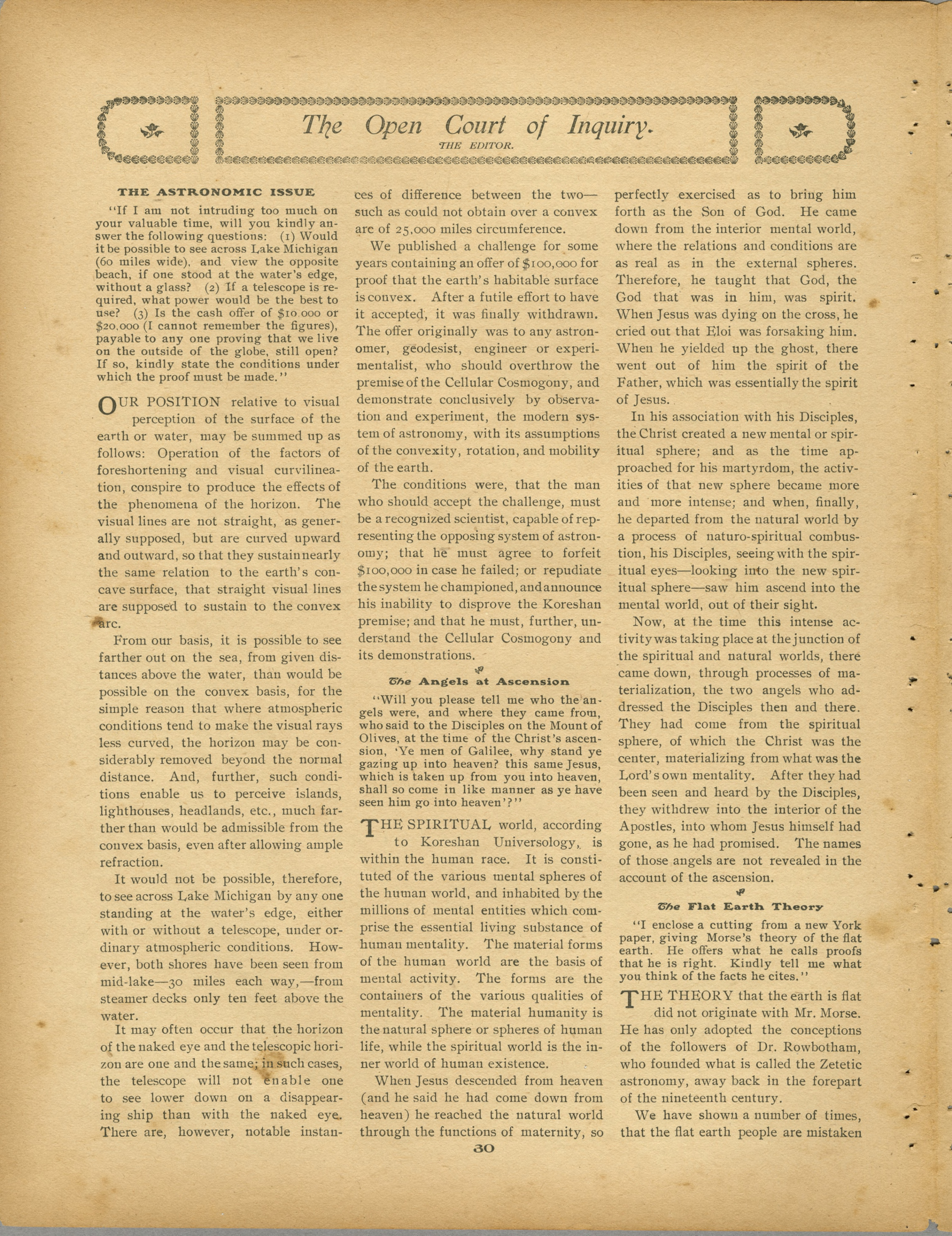 Scanned PDF p. 30 from The Flaming Sword, 15 Aug. 1908.
