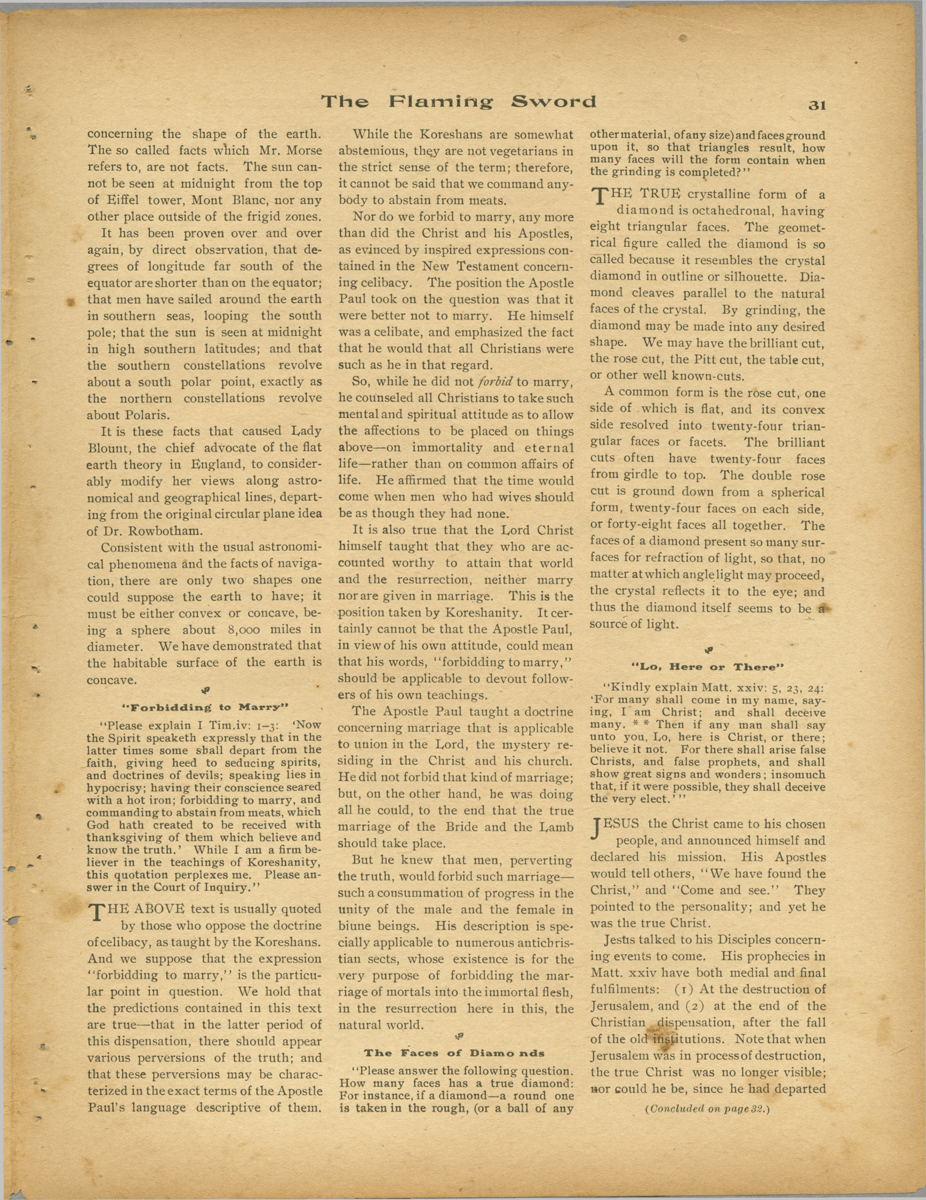 Scanned PDF p. 31 from The Flaming Sword, 15 Aug. 1908.