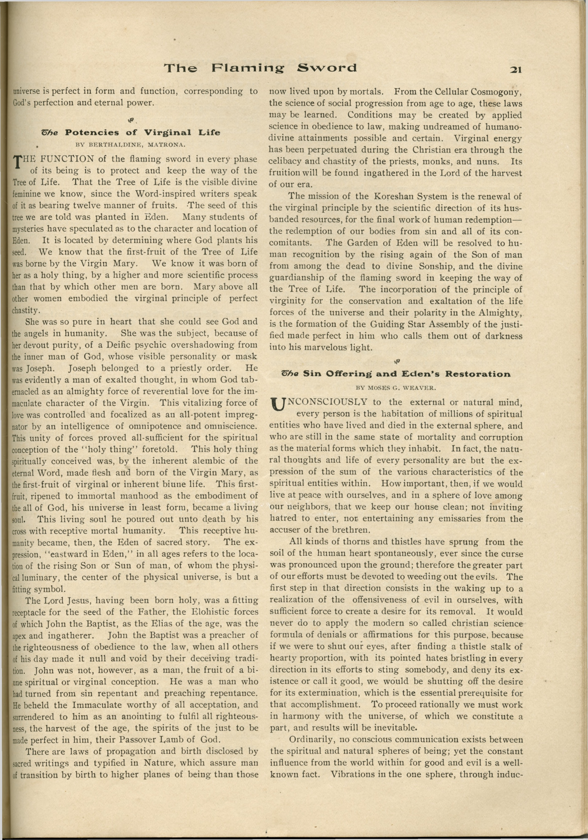 Scanned PDF p. 21 from The Flaming Sword, Oct 1907.