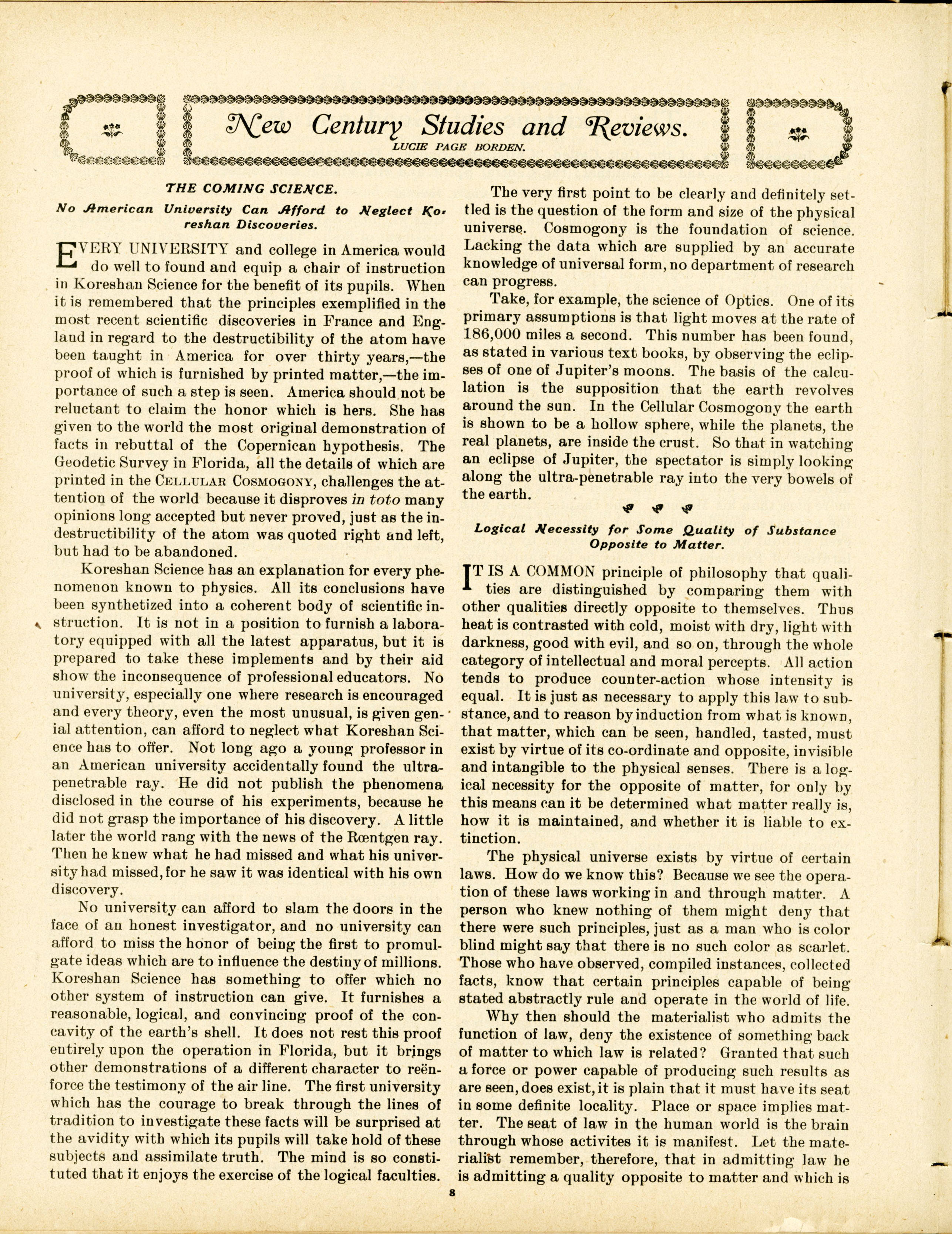 Scanned PDF p. 6 from The Flaming Sword, Aug 21, 1903.