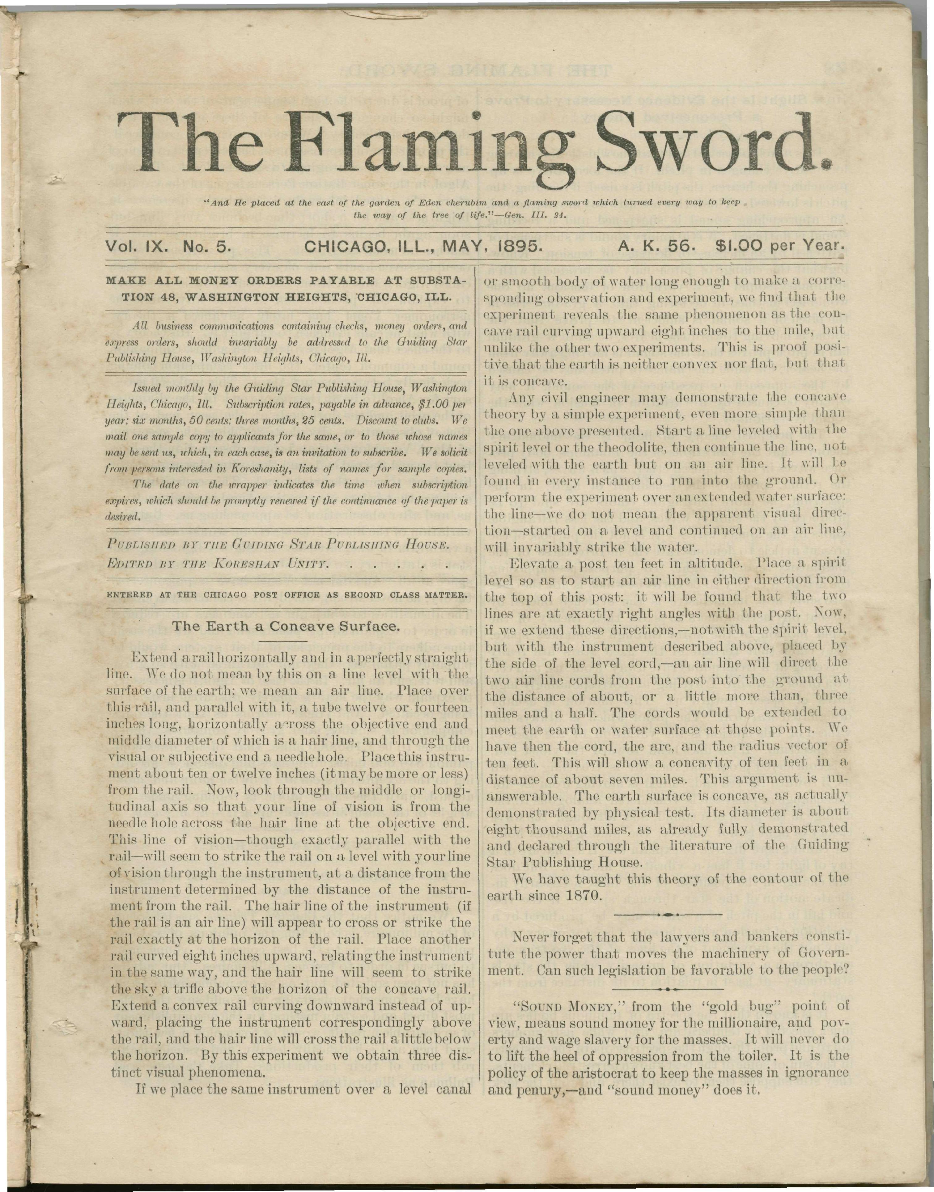 Scanned PDF p. 1 from The Flaming Sword, .